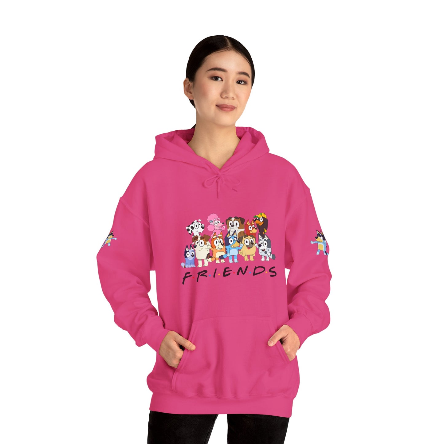 Princess Grace Bluey Unisex Heavy Blend Hooded Sweatshirt 'Friends' Cartoon Design