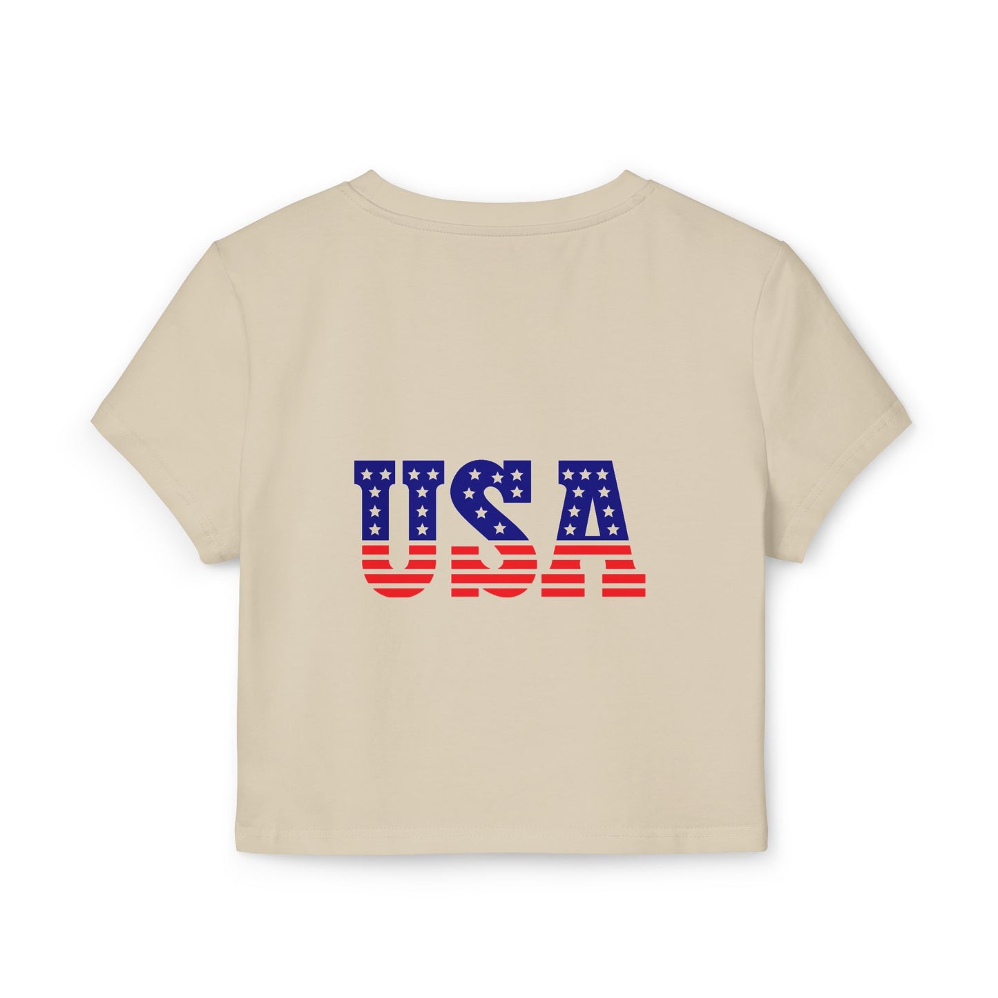 Princess Grace Patriotic Women's Baby Tee American Eagle Graphic Shirt