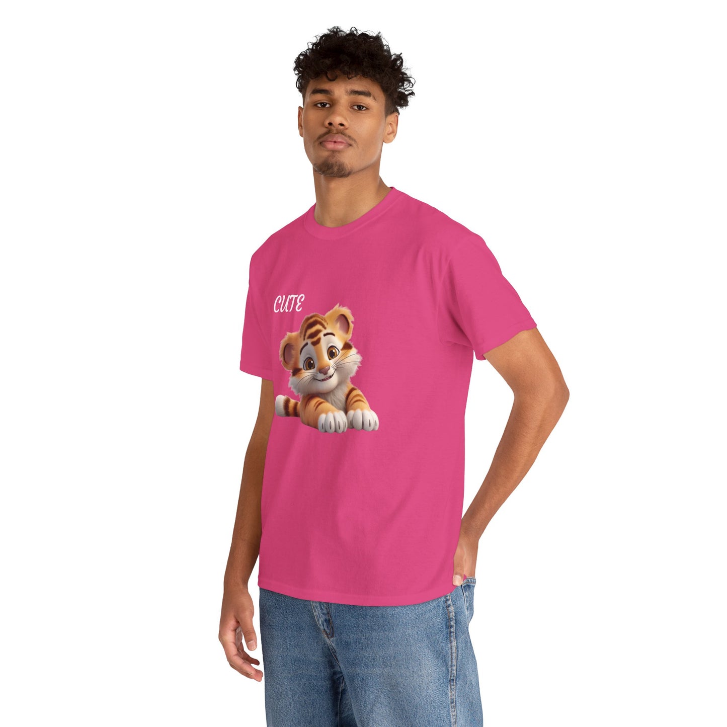 Princess Grace Cute Tiger Graphic Unisex Heavy Cotton Tee Perfect for Animal Lovers