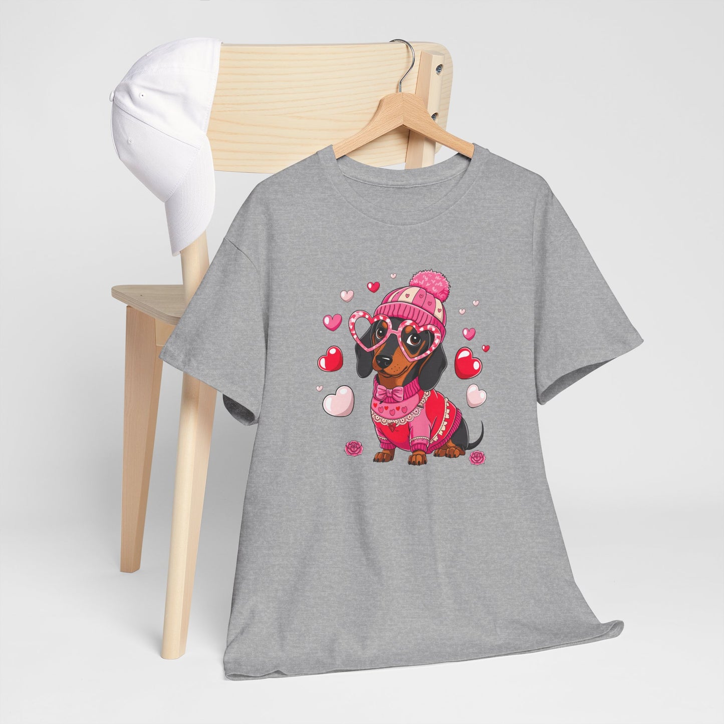 Princess Grace Cute Dachshund Love Graphic Tee Unisex Heavy Cotton Tee
