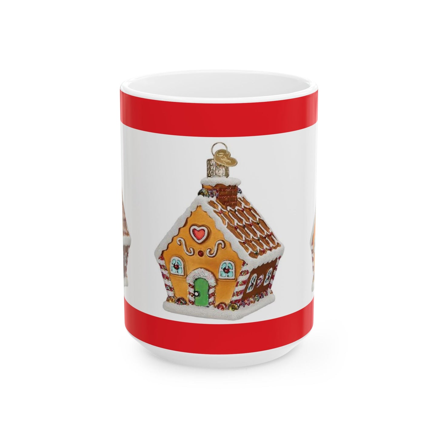 Princess Grace Gingerbread House Ceramic Mug Holiday Coffee Cup (11oz 15oz)