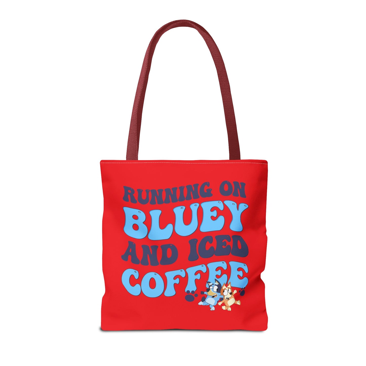 Princess Grace Running on Bluey and Iced Coffee Tote Bag Fun & Functional Carryall