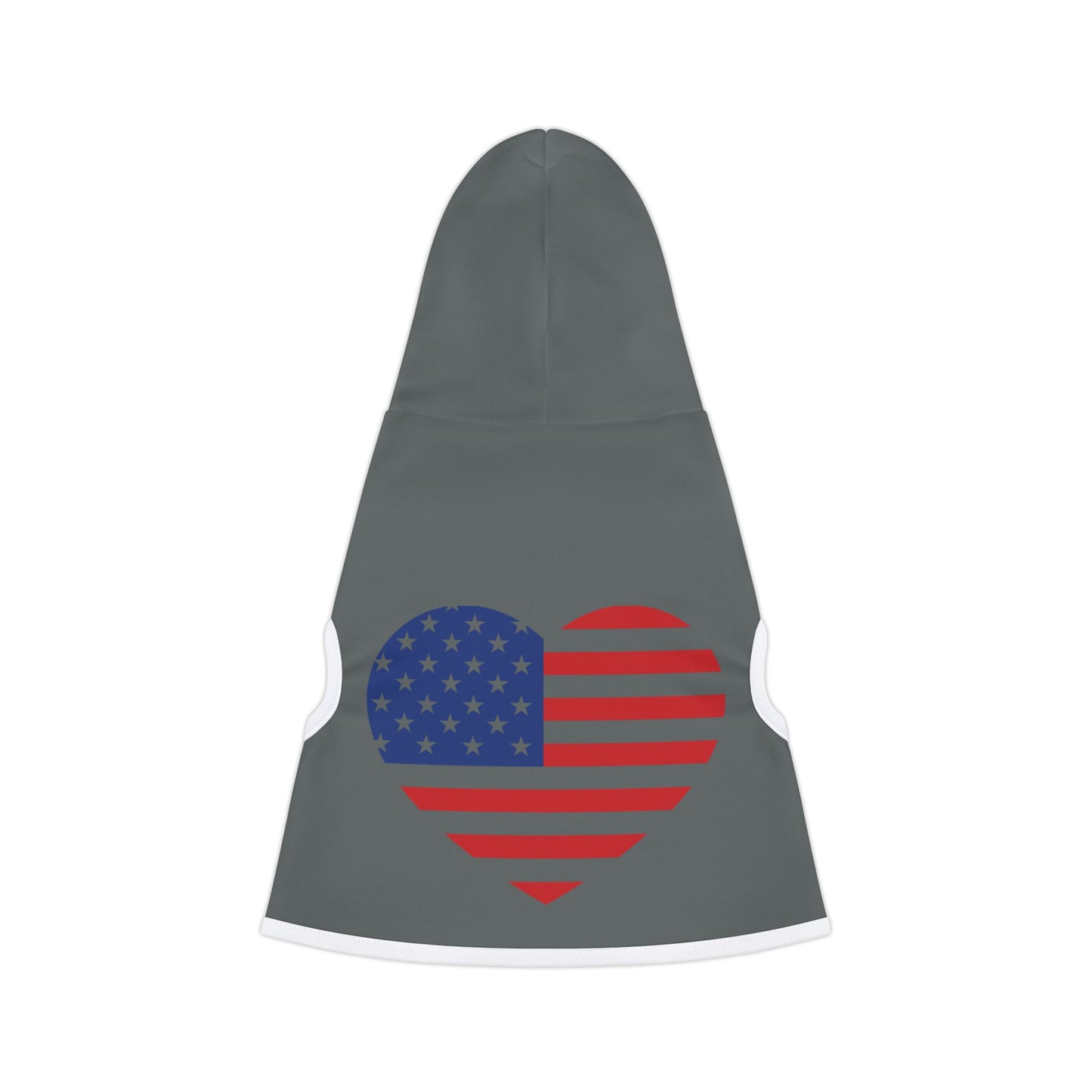 Princess Grace Patriotic Pet Hoodie with Heart Design