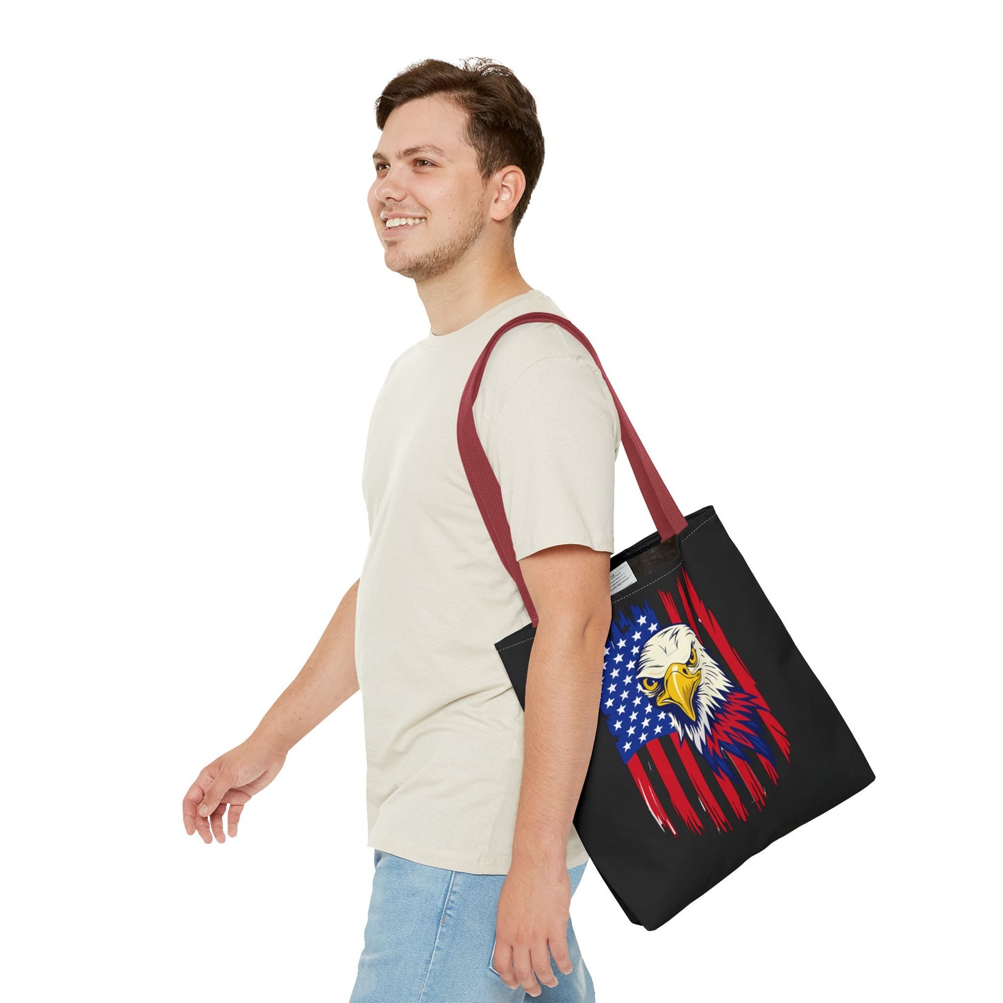 Princess Grace Patriotic Eagle Tote Bag USA Flag Design for Independence Day and Everyday Use