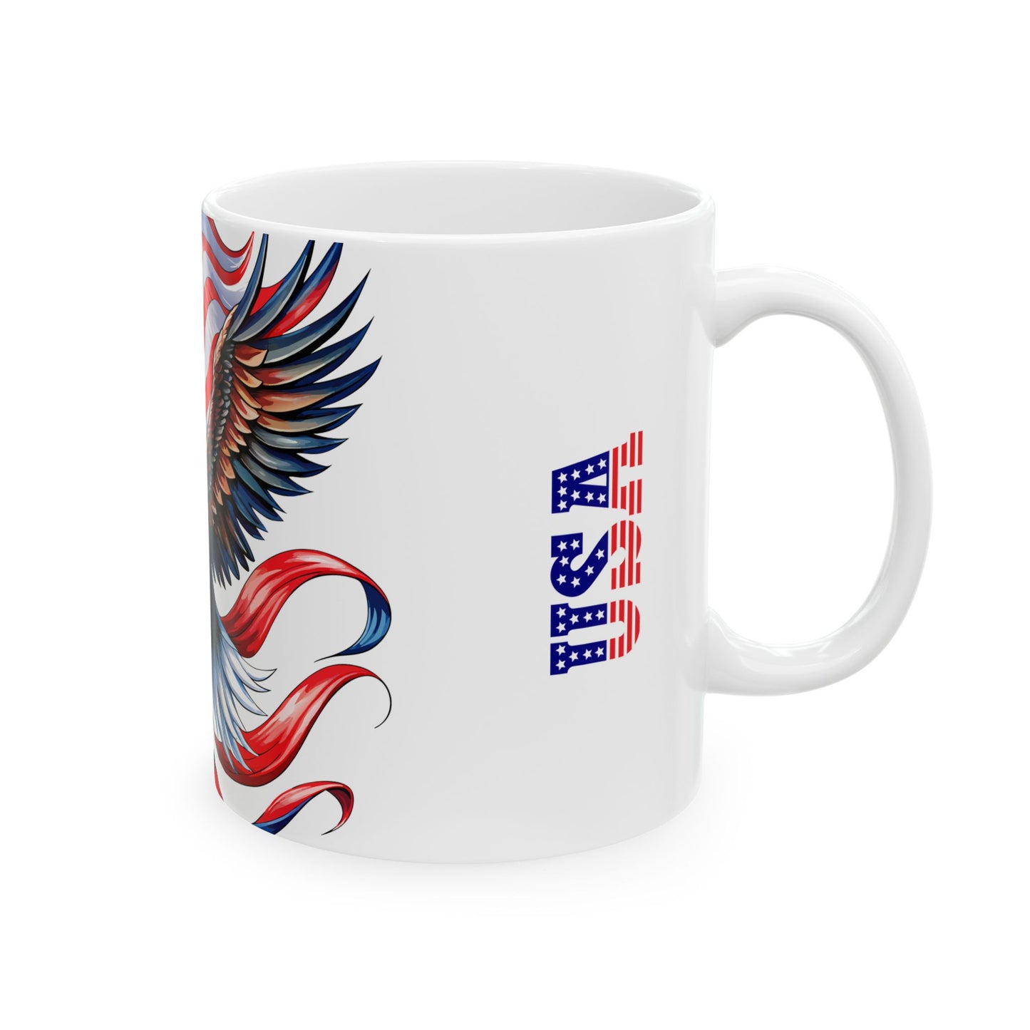 Princess Grace Patriotic Eagle Ceramic Mug 11oz & 15oz, Perfect for Independence Day
