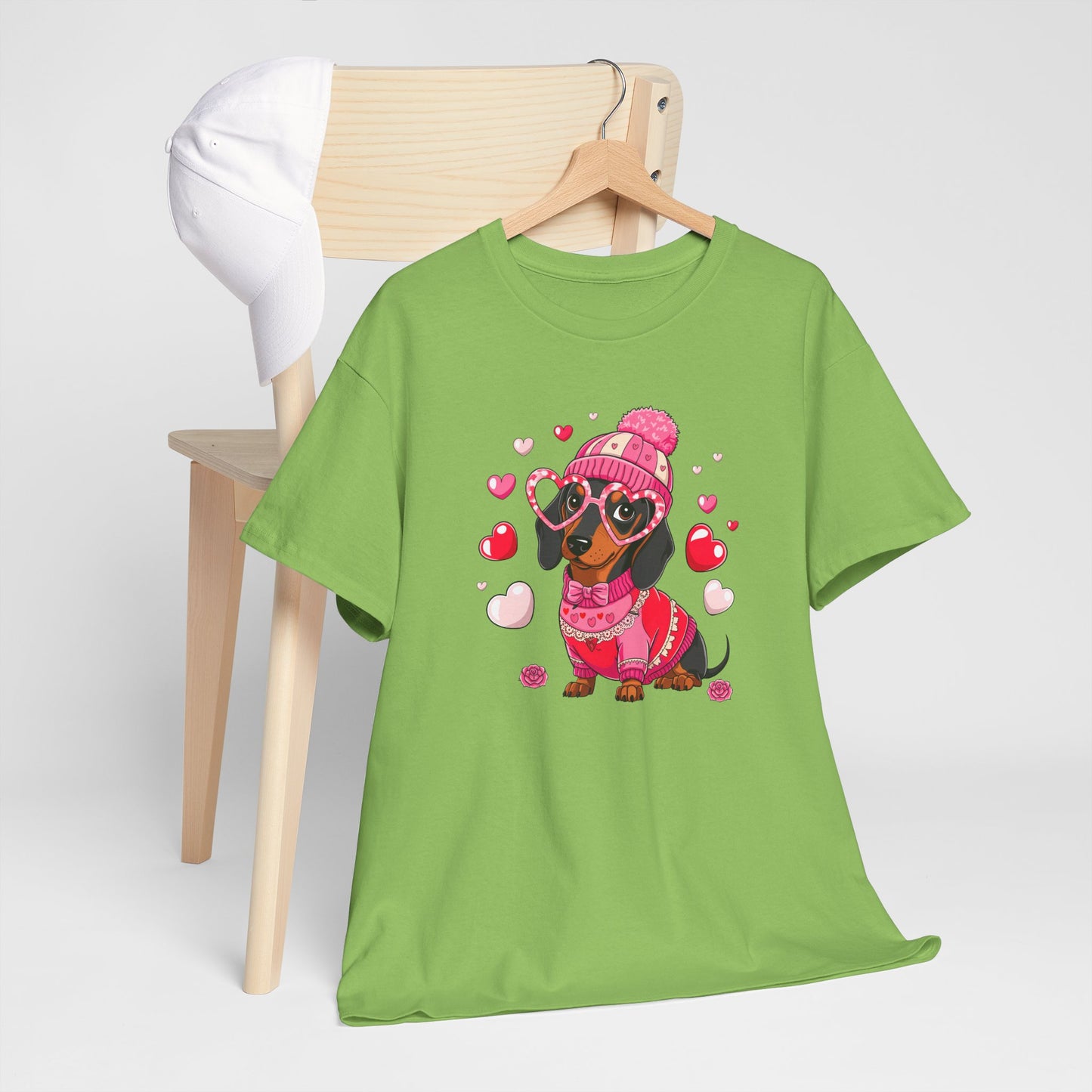 Princess Grace Cute Dachshund Love Graphic Tee Unisex Heavy Cotton Tee