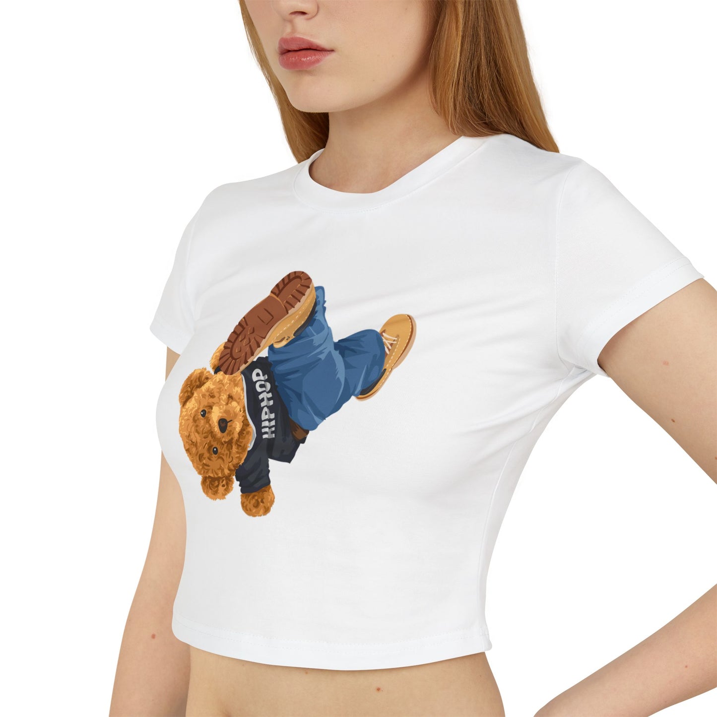 Princess Grace Cute Cartoon Bear Women's Baby Tee Perfect for Casual Style & Gifts