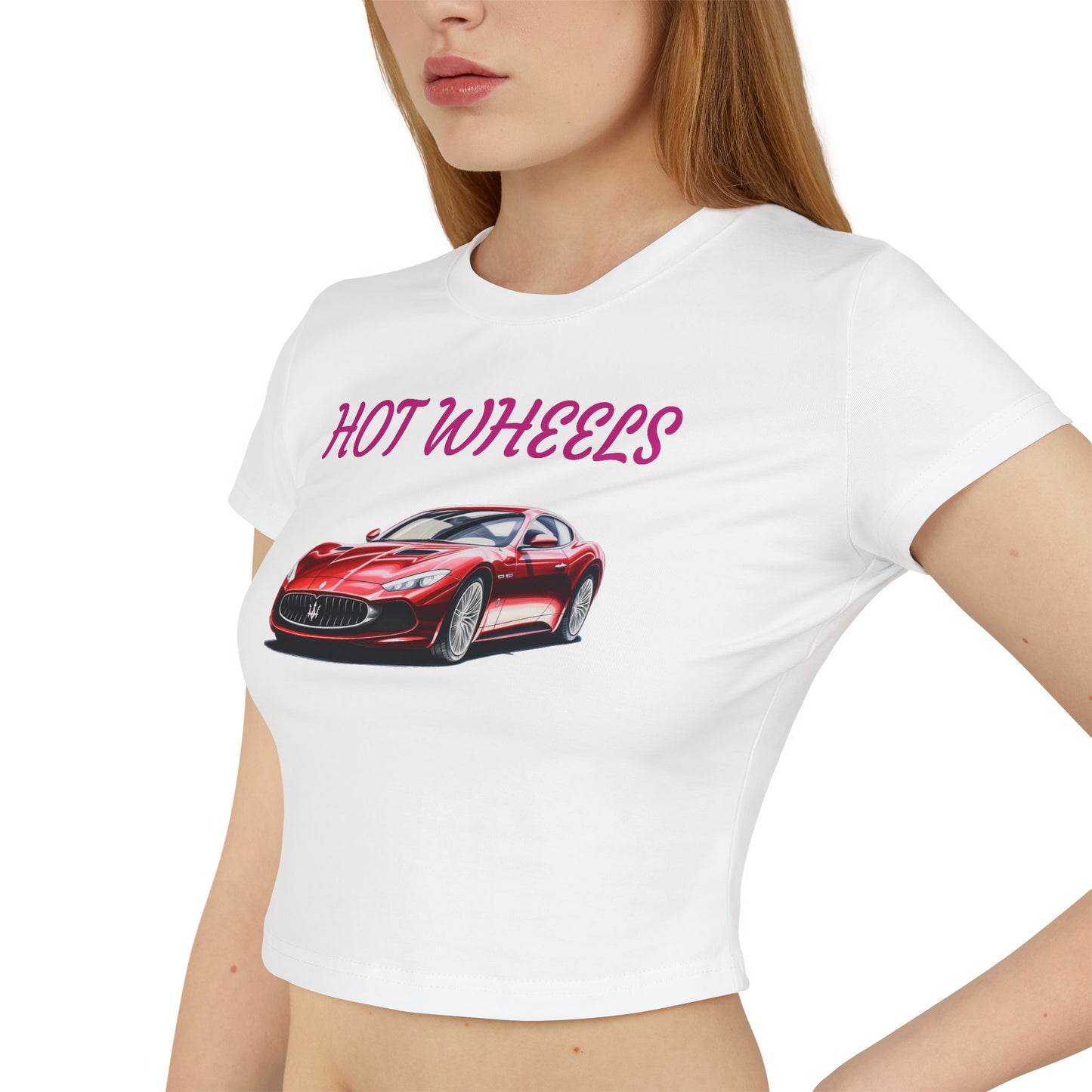 Princess Grace Hot Wheels Women's Baby Tee Sporty Graphic T-Shirt for Car Enthusiasts