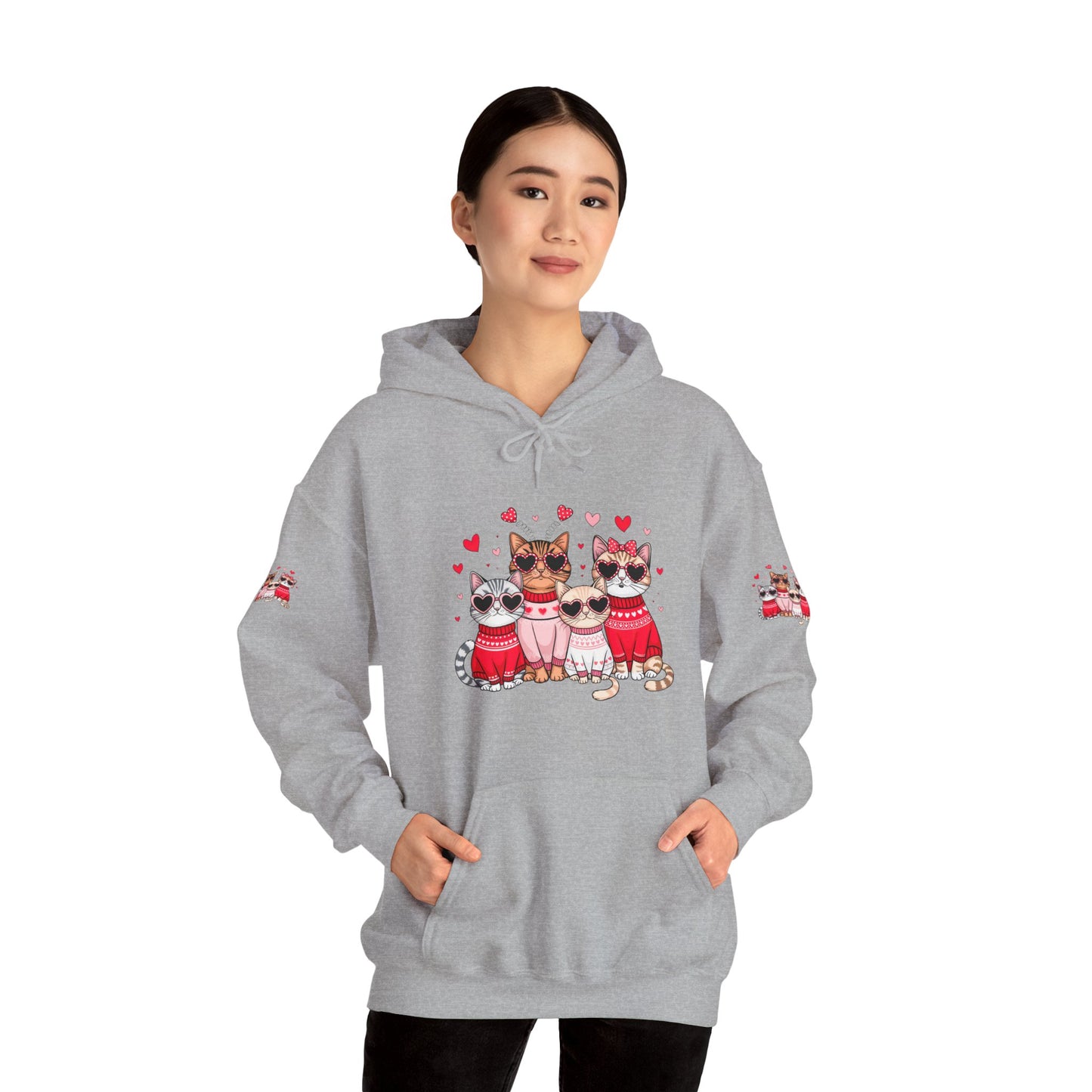 Princess Grace Cute Cat Lovers Hoodie with Heart Design