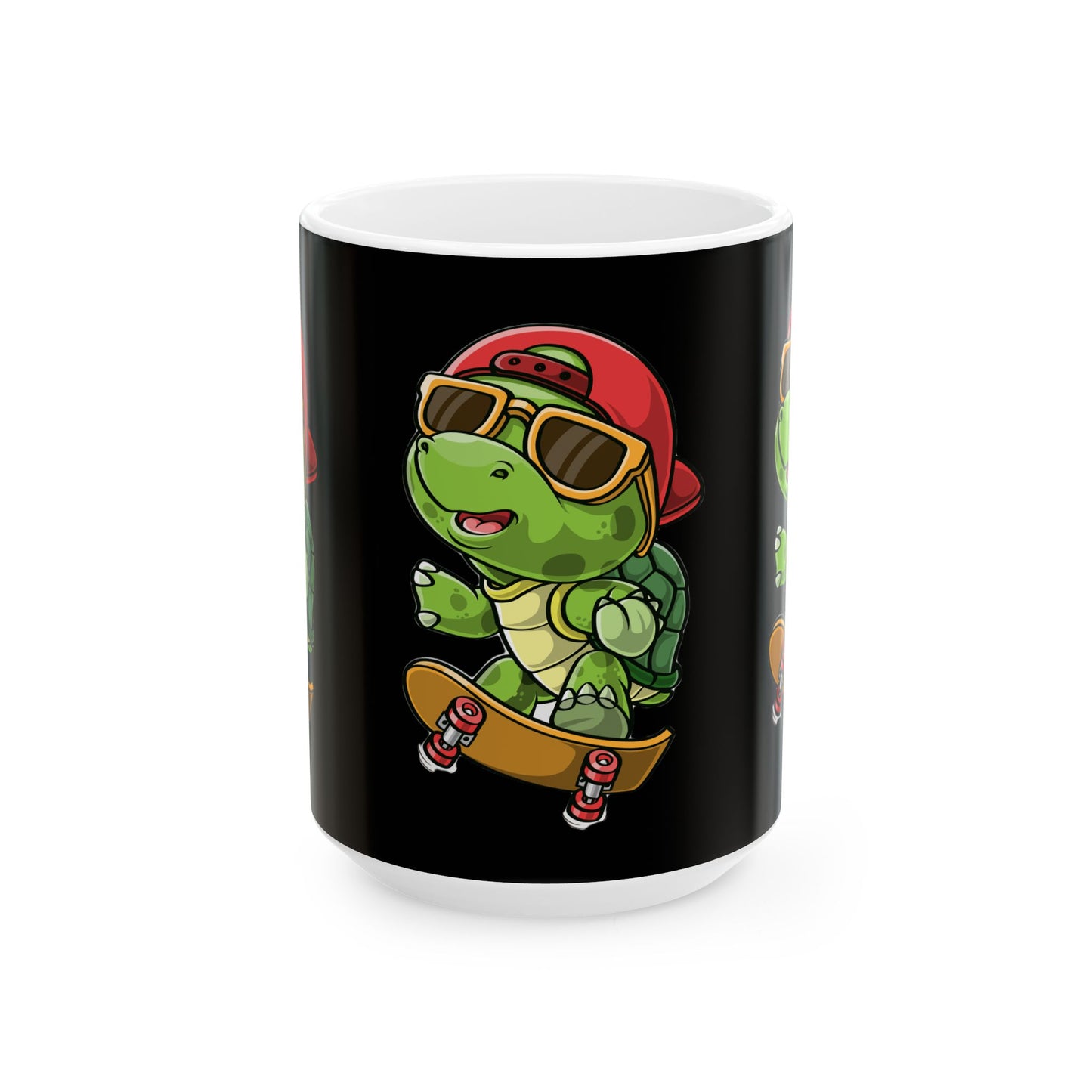 Princess Grace Cool Skateboarding Turtle Ceramic Mug Fun Gifts for Animal Lovers