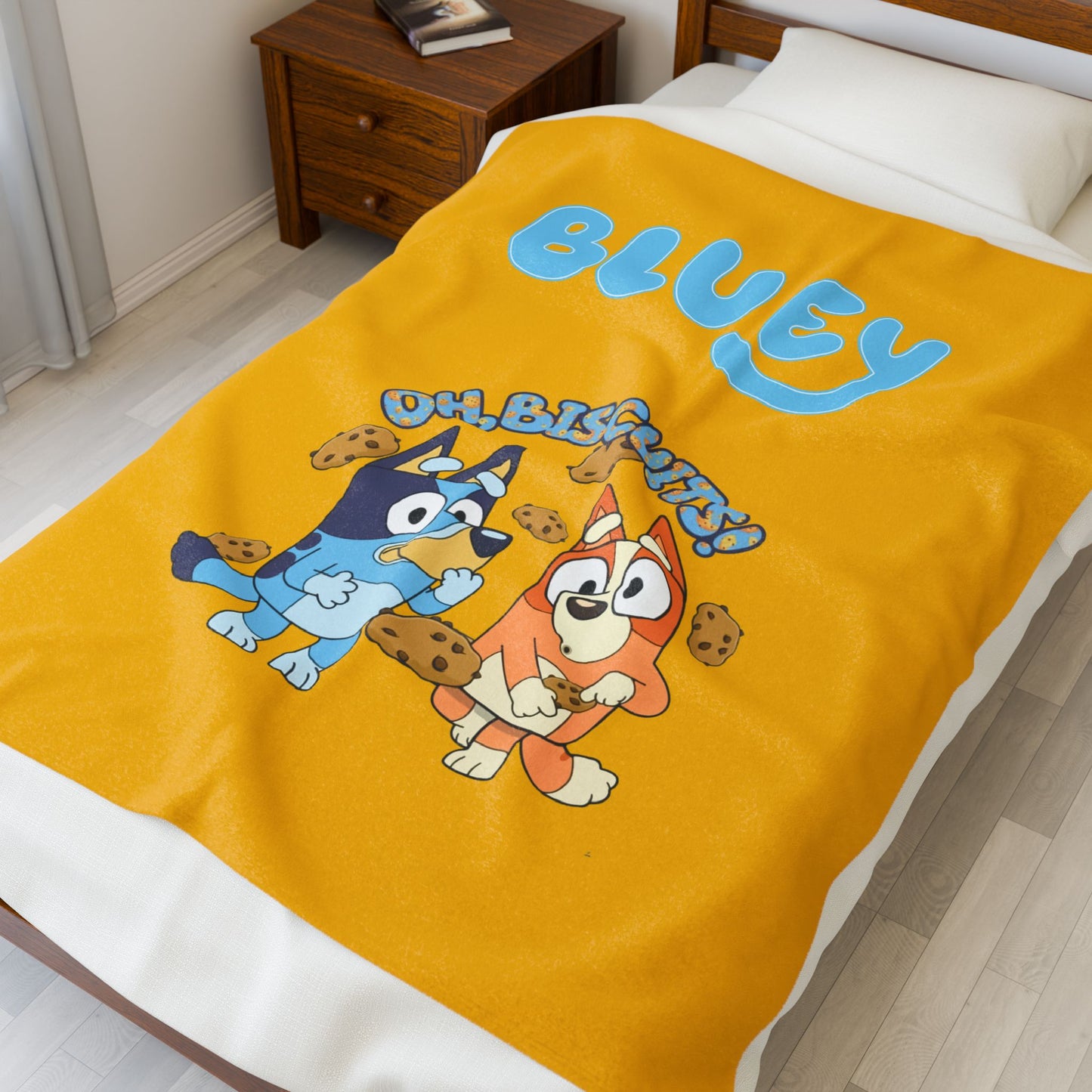 Princess Grace Bluey Velveteen Plush Blanket Cozy Kids Throw for Snacks & Cuddles