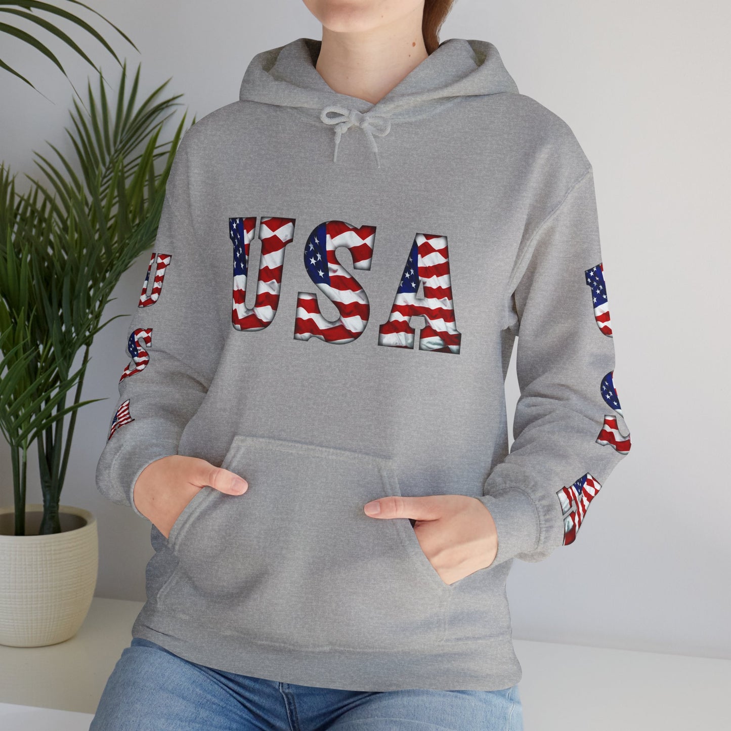 Princess Grace Patriotic USA Unisex Hooded Sweatshirt Heavy Blend for Comfort