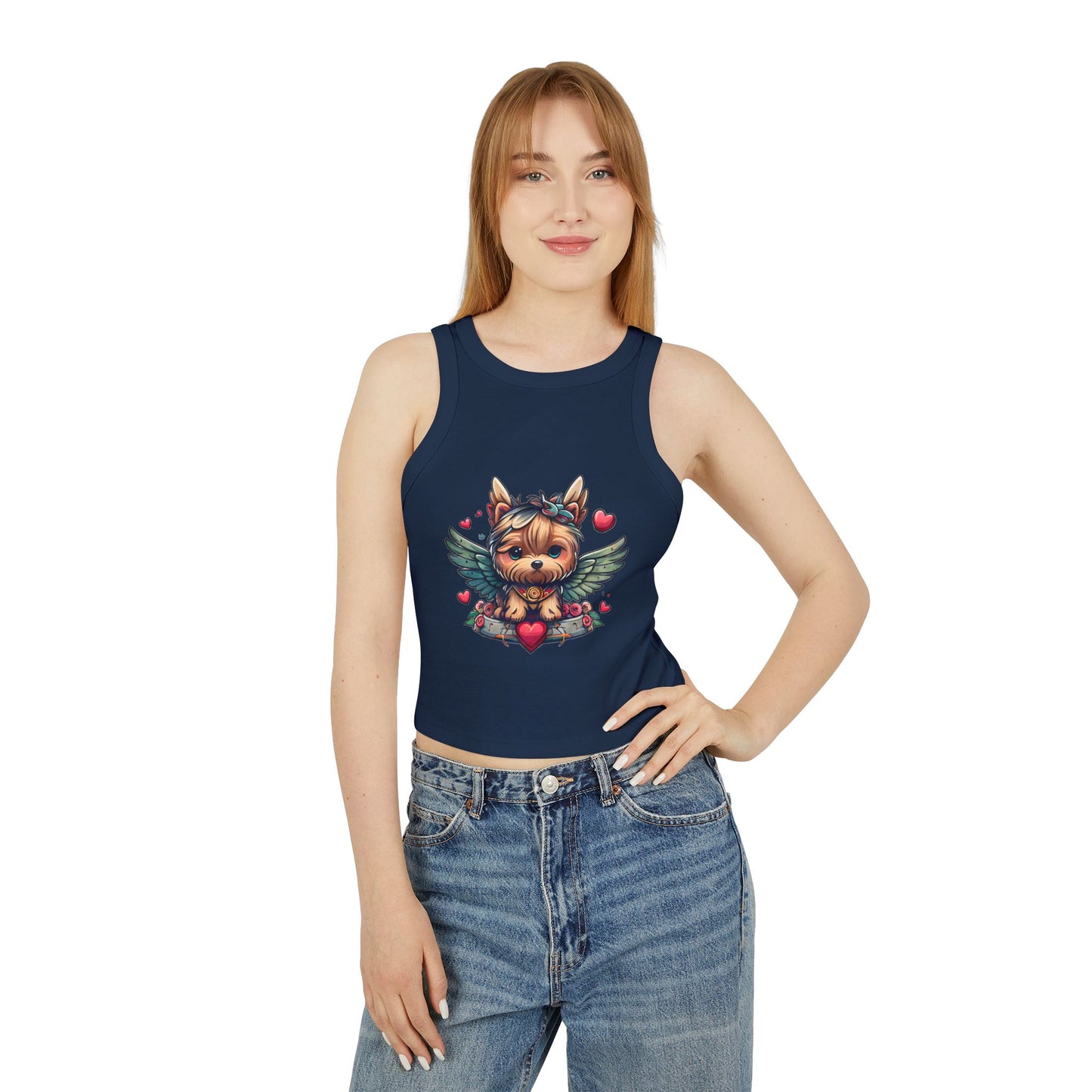 Princess Grace Cute Puppy Graphic Racerback Tank Top for Dog Lovers