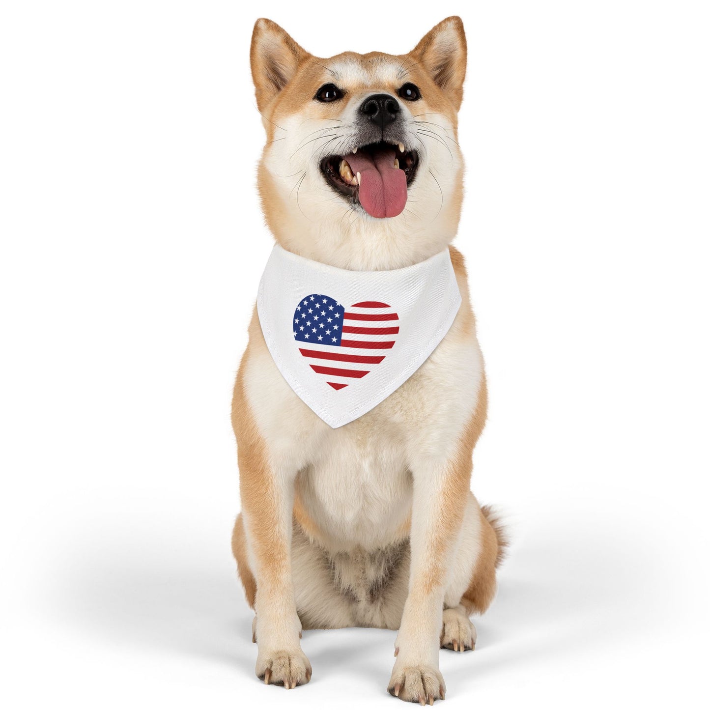 Princess Grace Patriotic Pet Bandana Collar USA Heart Design for Dogs