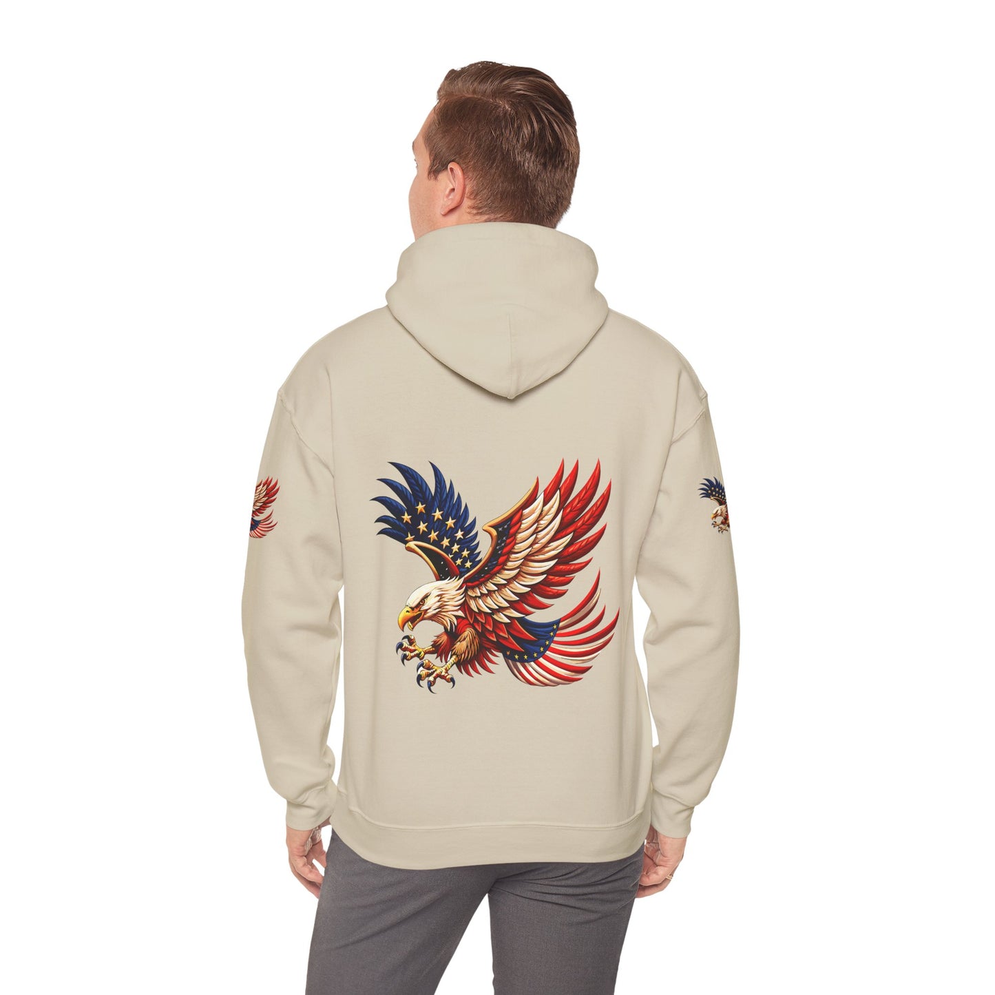 Princess grace Patriotic Eagle Hooded Sweatshirt Unisex Heavy Blend