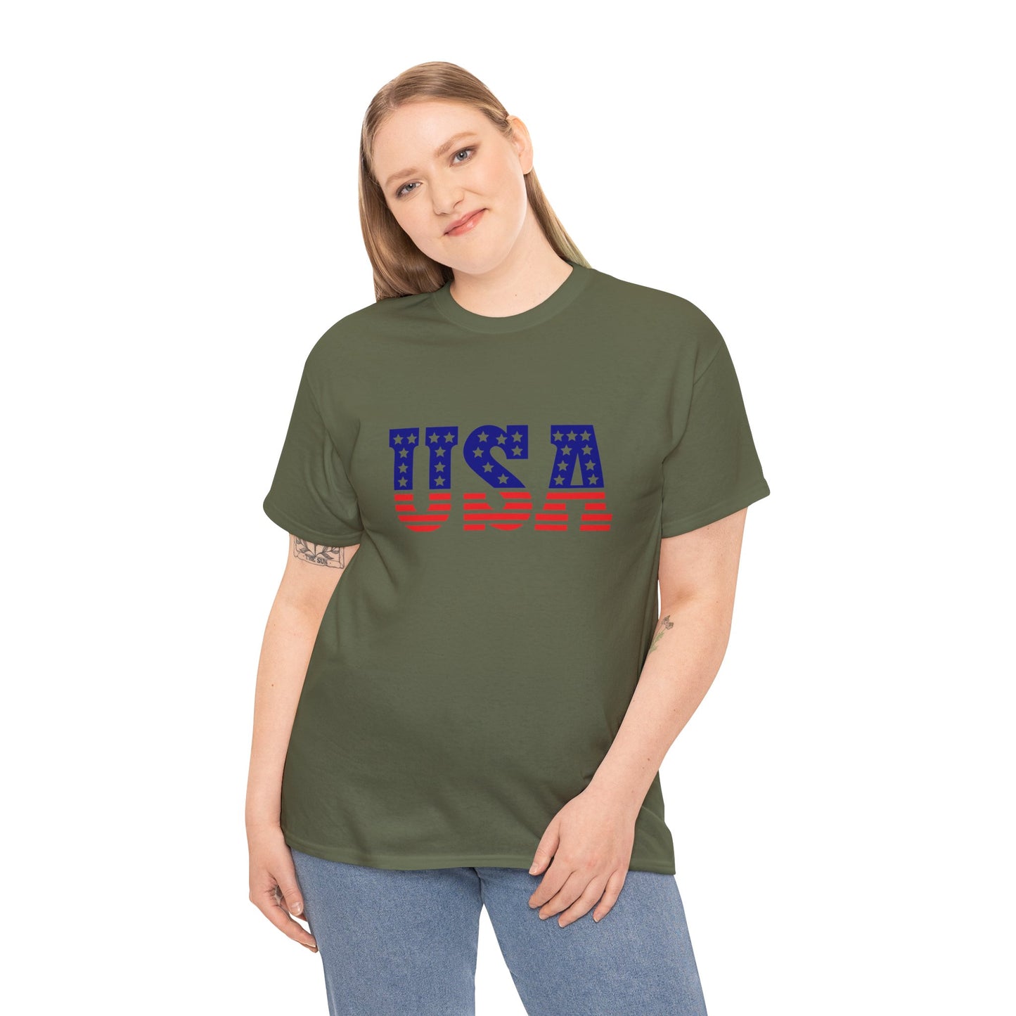 Princess Grace Patriotic USA Unisex Heavy Cotton Tee Comfortable Independence Day Apparel