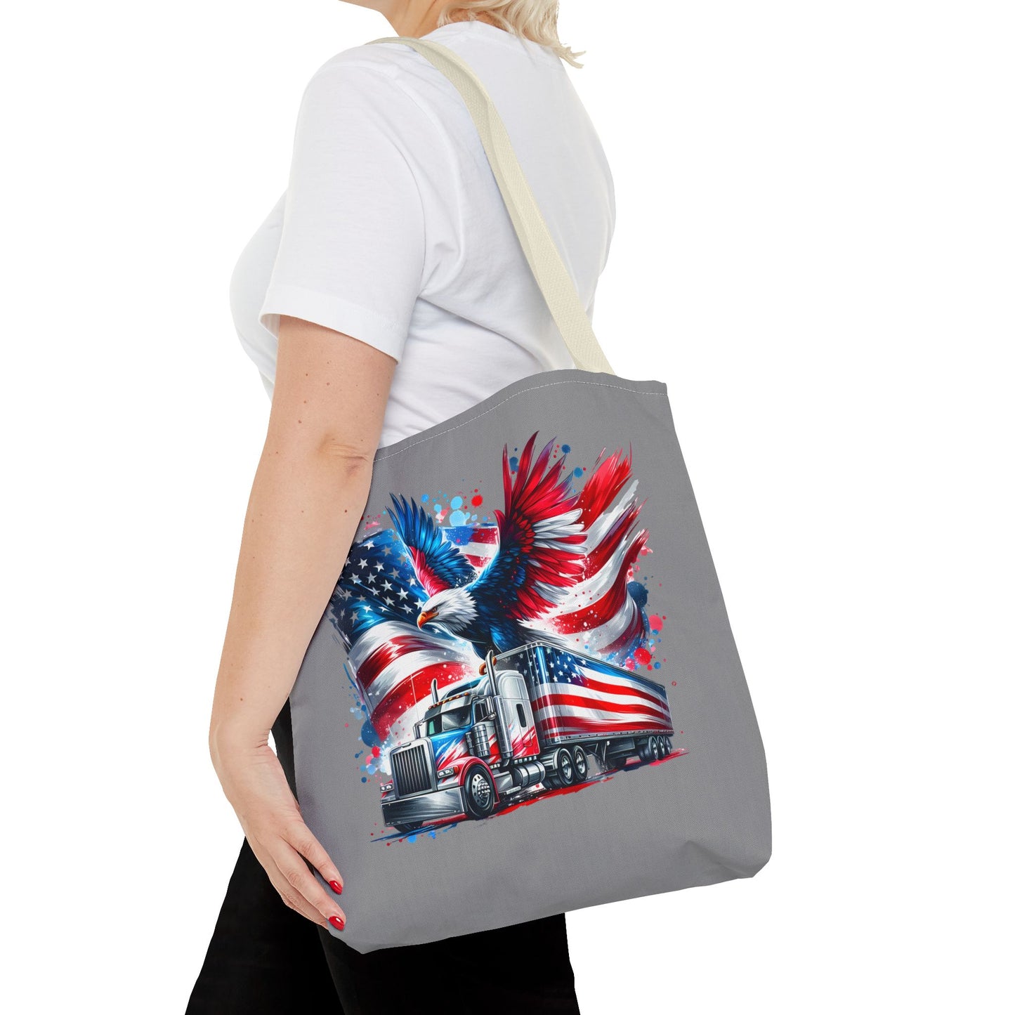 Princess Grace Patriotic Eagle Truck Tote Bag Perfect for Independence Day & Everyday Use