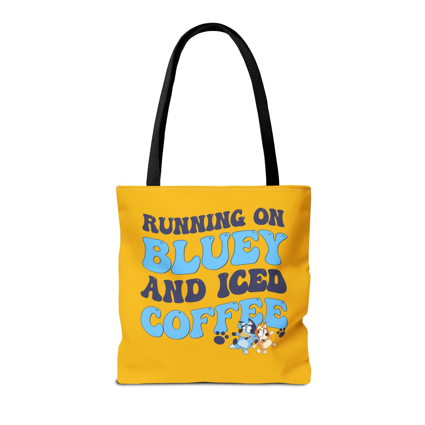 Princess Grace Running on Bluey and Iced Coffee Tote Bag Fun & Functional Daily Carry