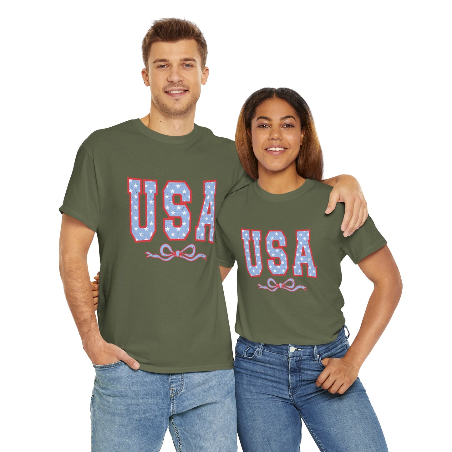 Princess Grace USA Patriotic Unisex Heavy Cotton Tee Perfect for Independence Day Celebrations