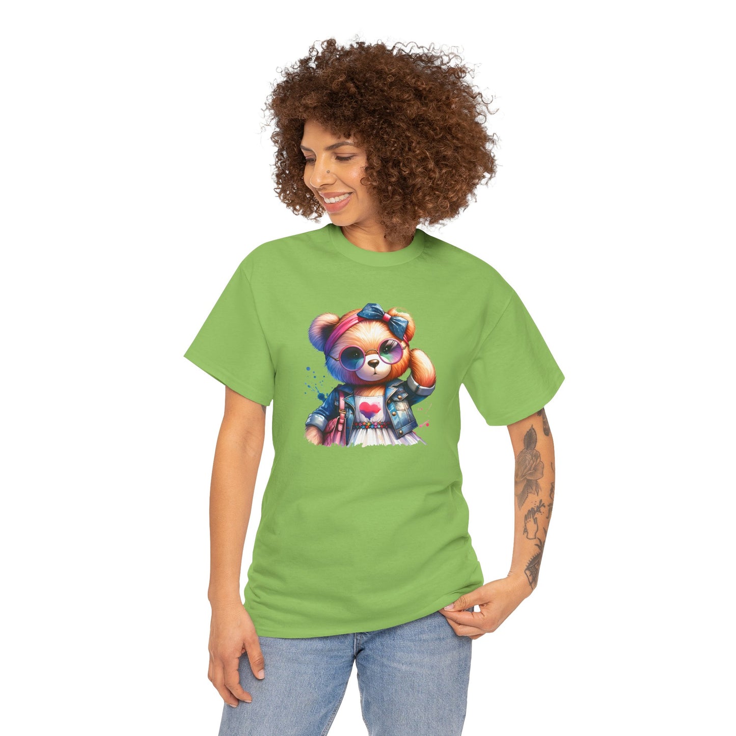 Princess Grace Cute Teddy Bear Unisex Heavy Cotton Tee Playful Graphic T-Shirt for All Ages