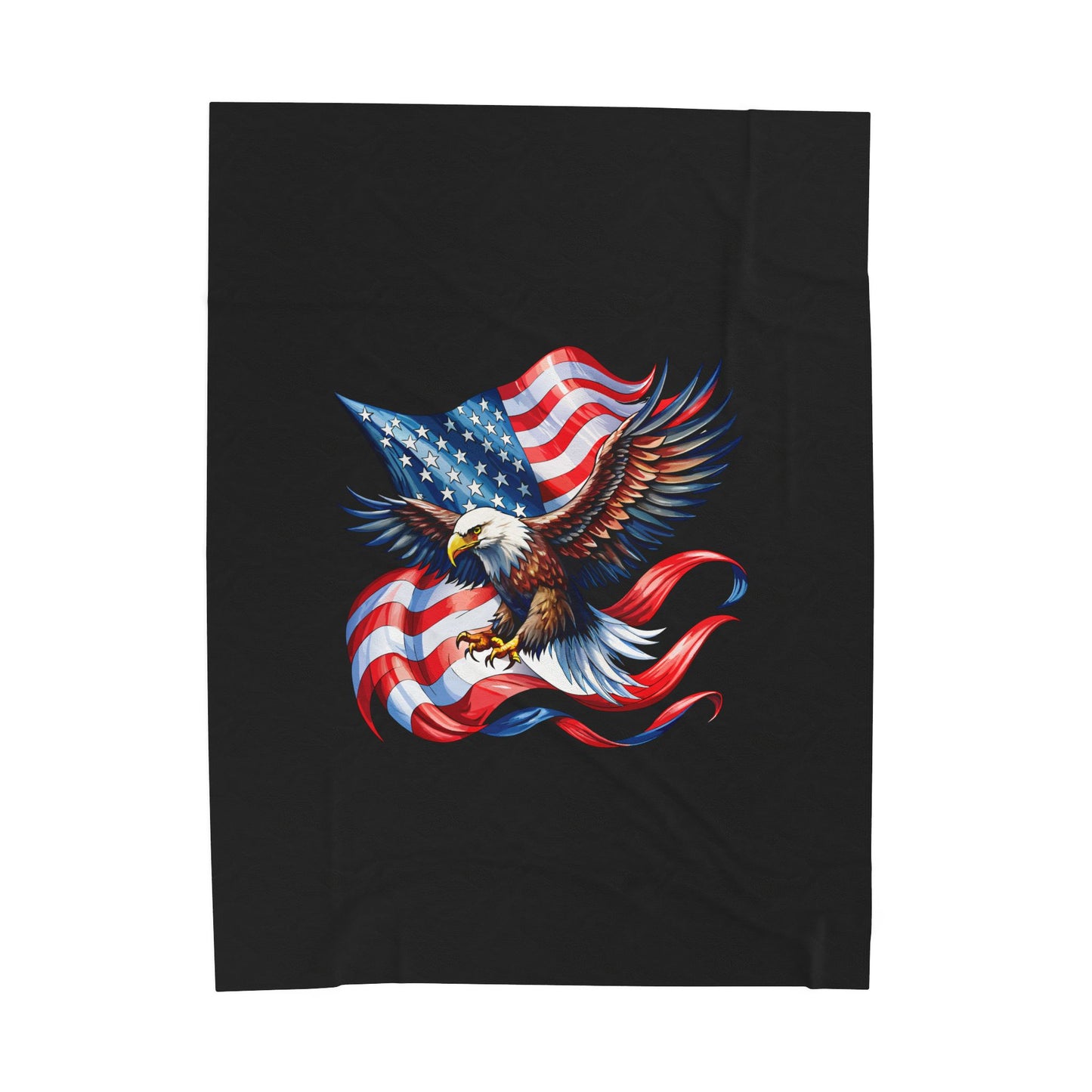 Princess Grace Patriotic Eagle Velveteen Plush Blanket