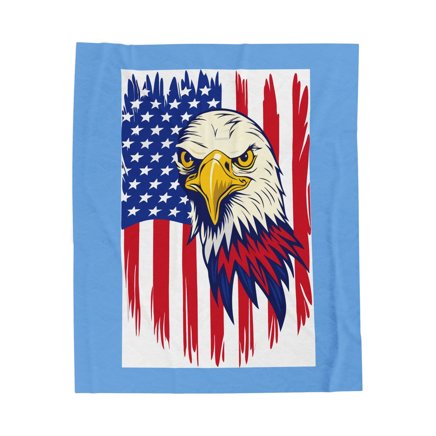 Princess Grace  Patriotic Velveteen Plush Blanket with Eagle Design