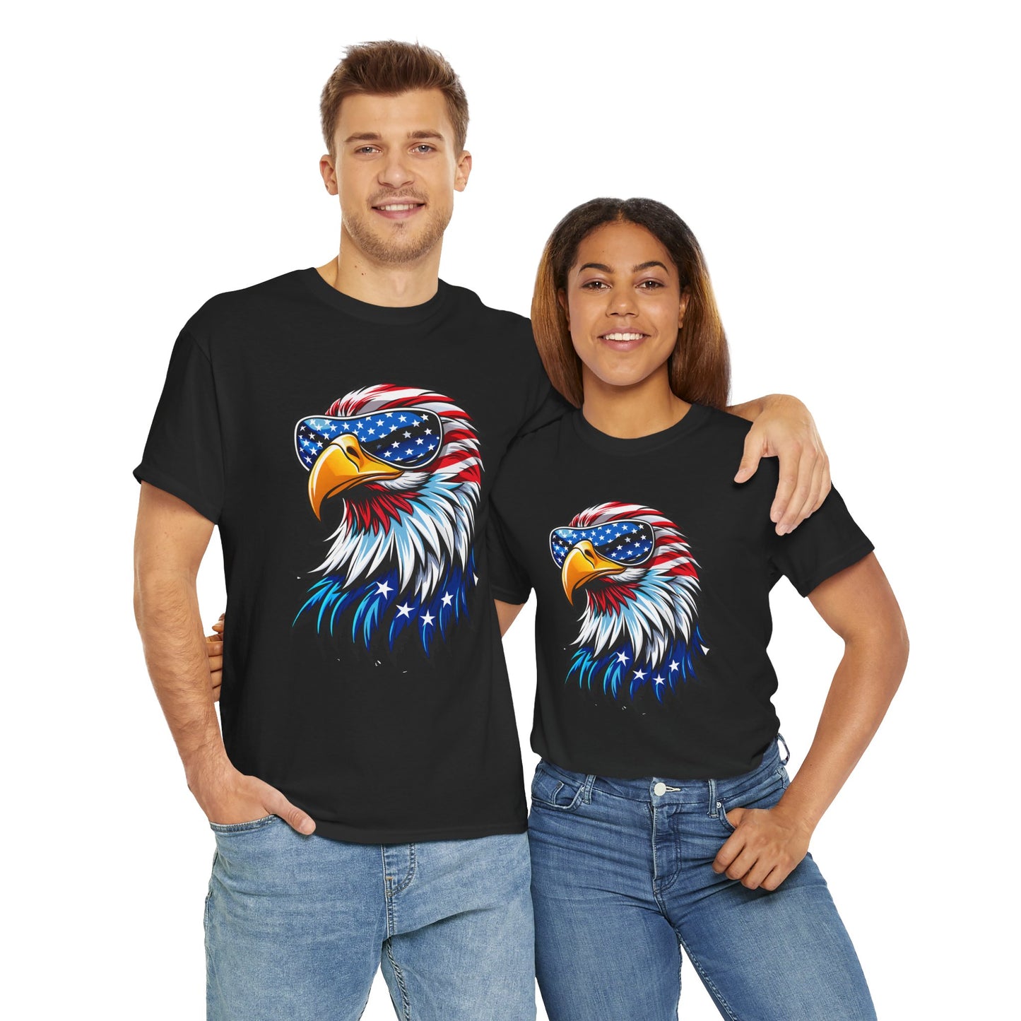 Princess Grace Patriotic Eagle Unisex Heavy Cotton Tee 4th of July Spirit