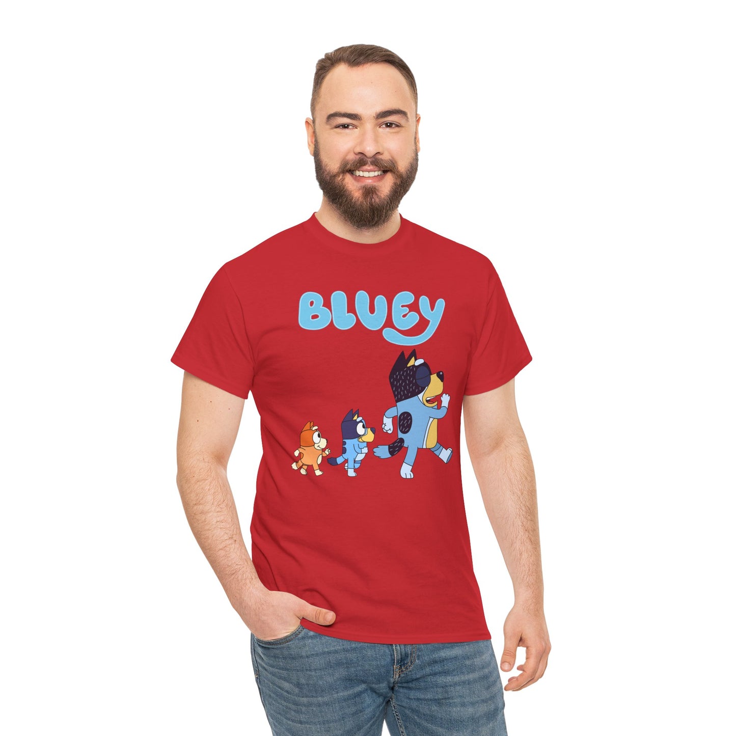 Princess Grace Bluey Unisex Heavy Cotton Tee Cute Cartoon T-Shirt for Kids and Adults