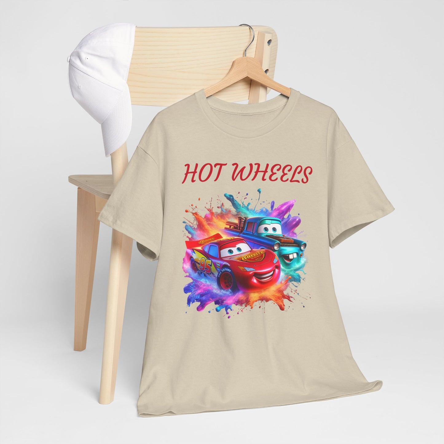 Princess Grace Hot Wheels Cotton Tee Fun and Colorful Graphic T-Shirt for Car Lovers