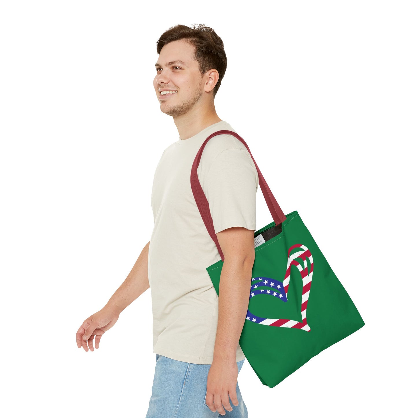 Princess Grace Patriotic Heart Tote Bag Perfect for Independence Day and Everyday Use