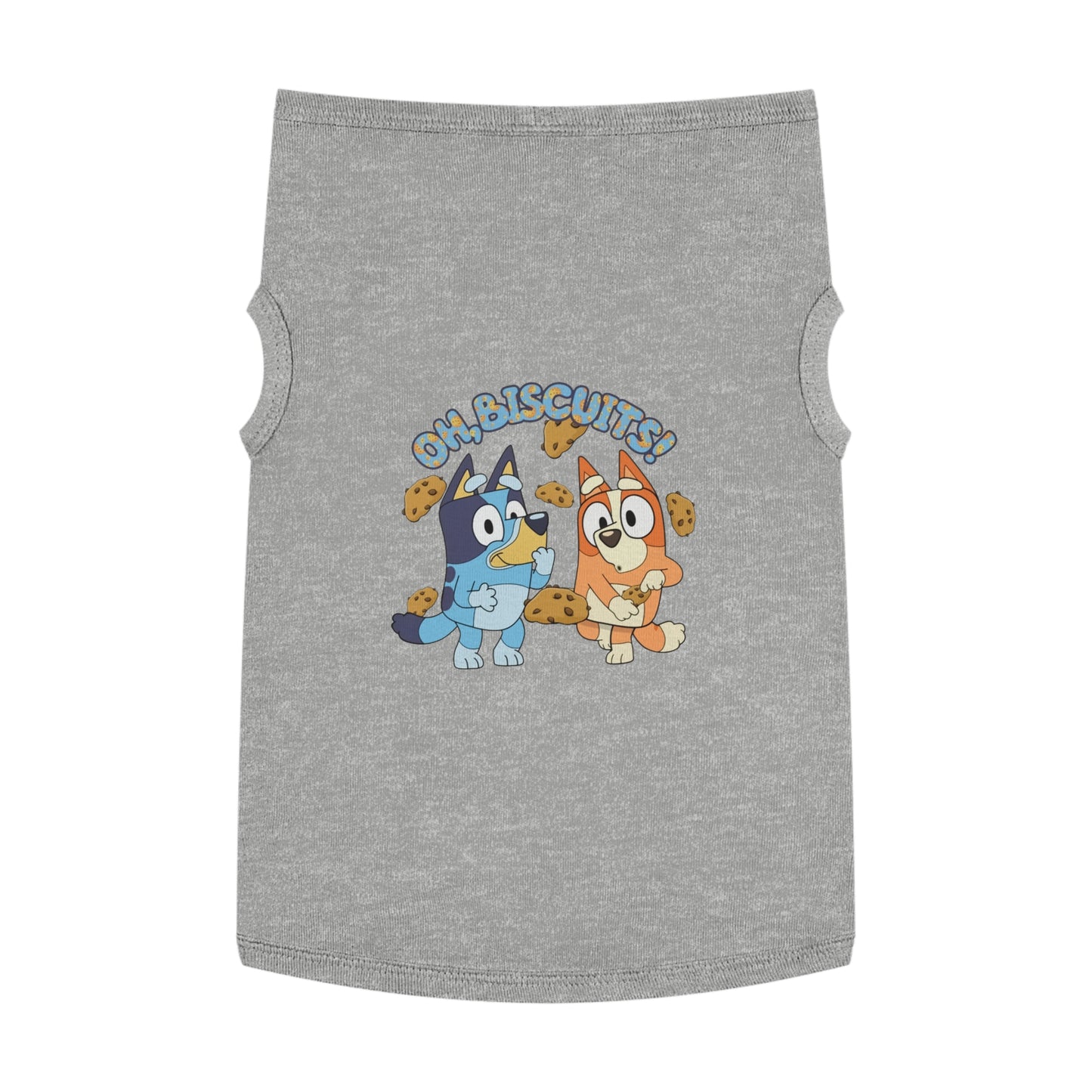 Princess Grace BLUEY Funny Pet Tank Top with 'Oh, Biscuits!' Design Perfect for Dog Lovers