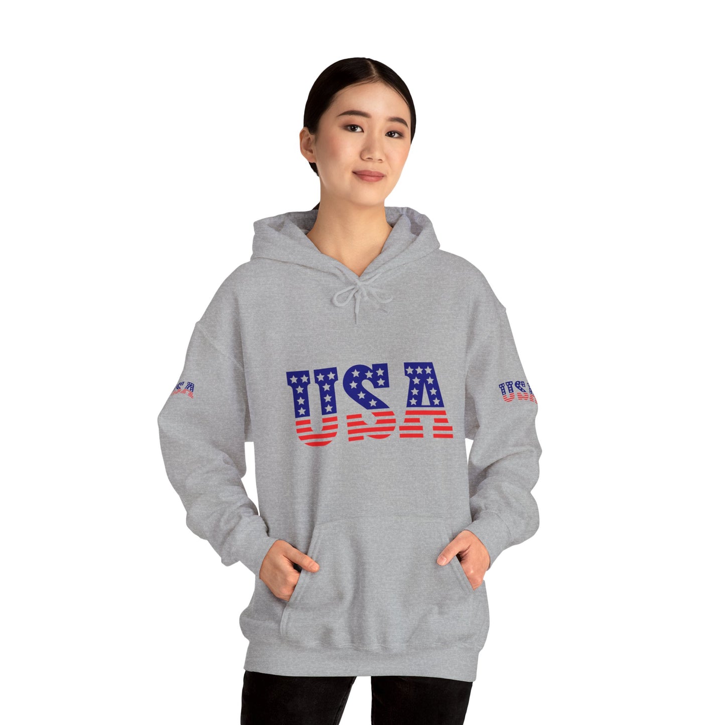 Princess Grace USA Proud Unisex Heavy Blend Hooded Sweatshirt Patriotic Eagle Design