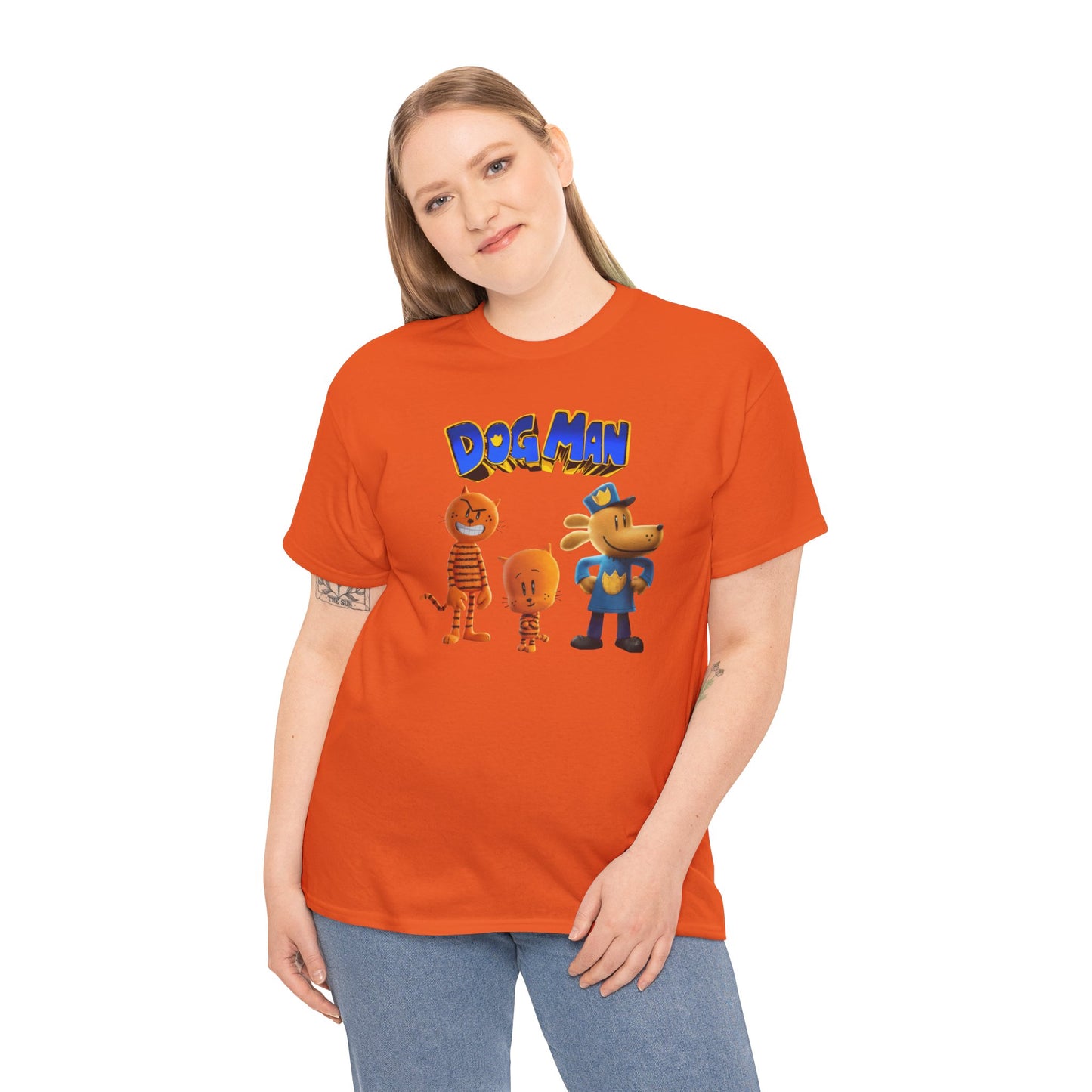 Princess Grace Dog Man Cartoon Unisex Heavy Cotton Tee Fun Graphic Tee for Kids and Fans