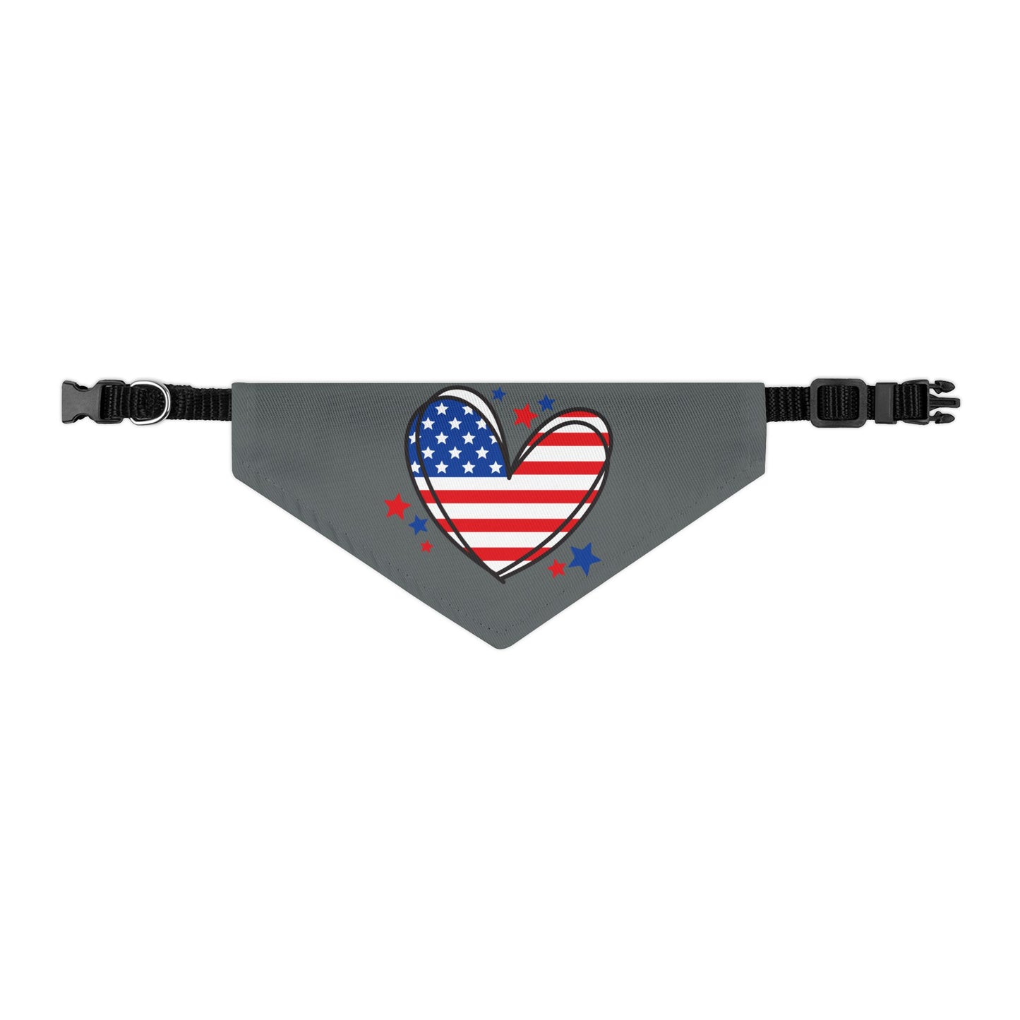 Princess Grace Patriotic Pet Bandana Collar Heart Design for Dogs