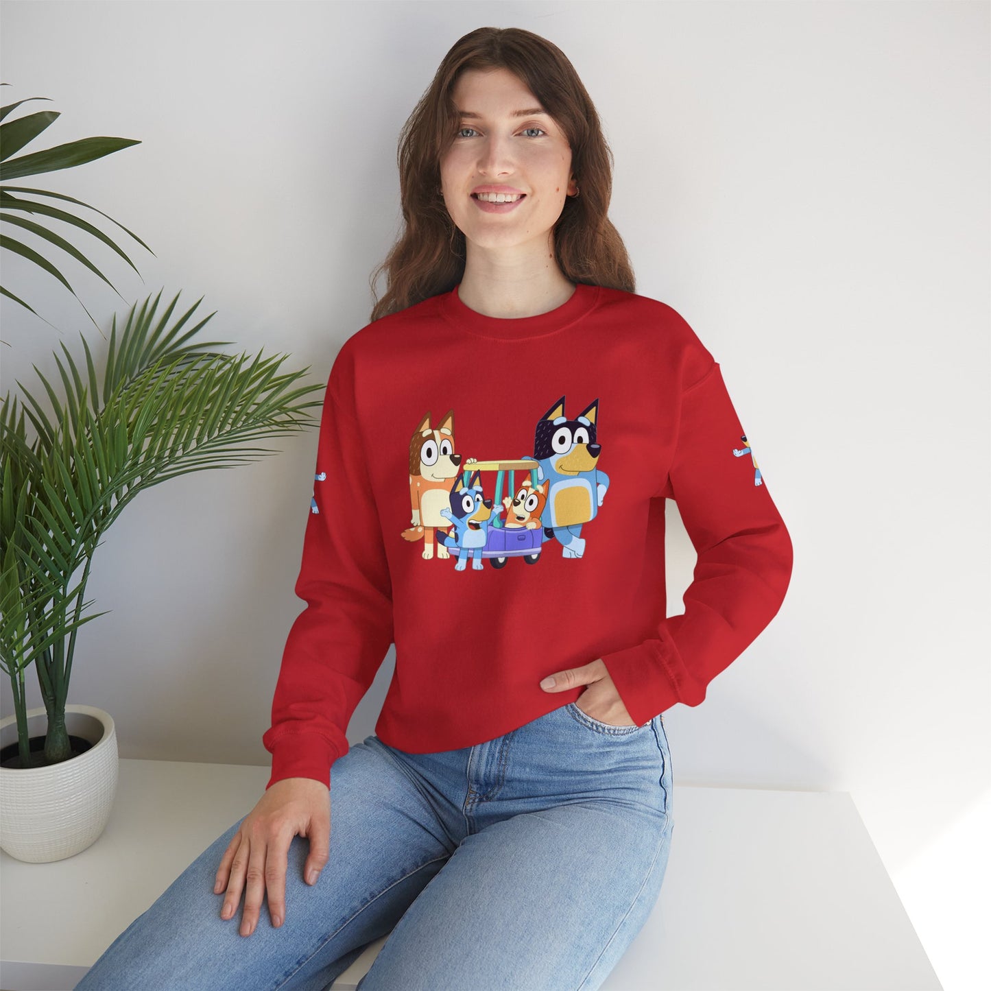 Princess Grace Bluey Cozy Cartoon Crewneck Sweatshirt for Kids and Families Perfect for Playtime and Pajama Days