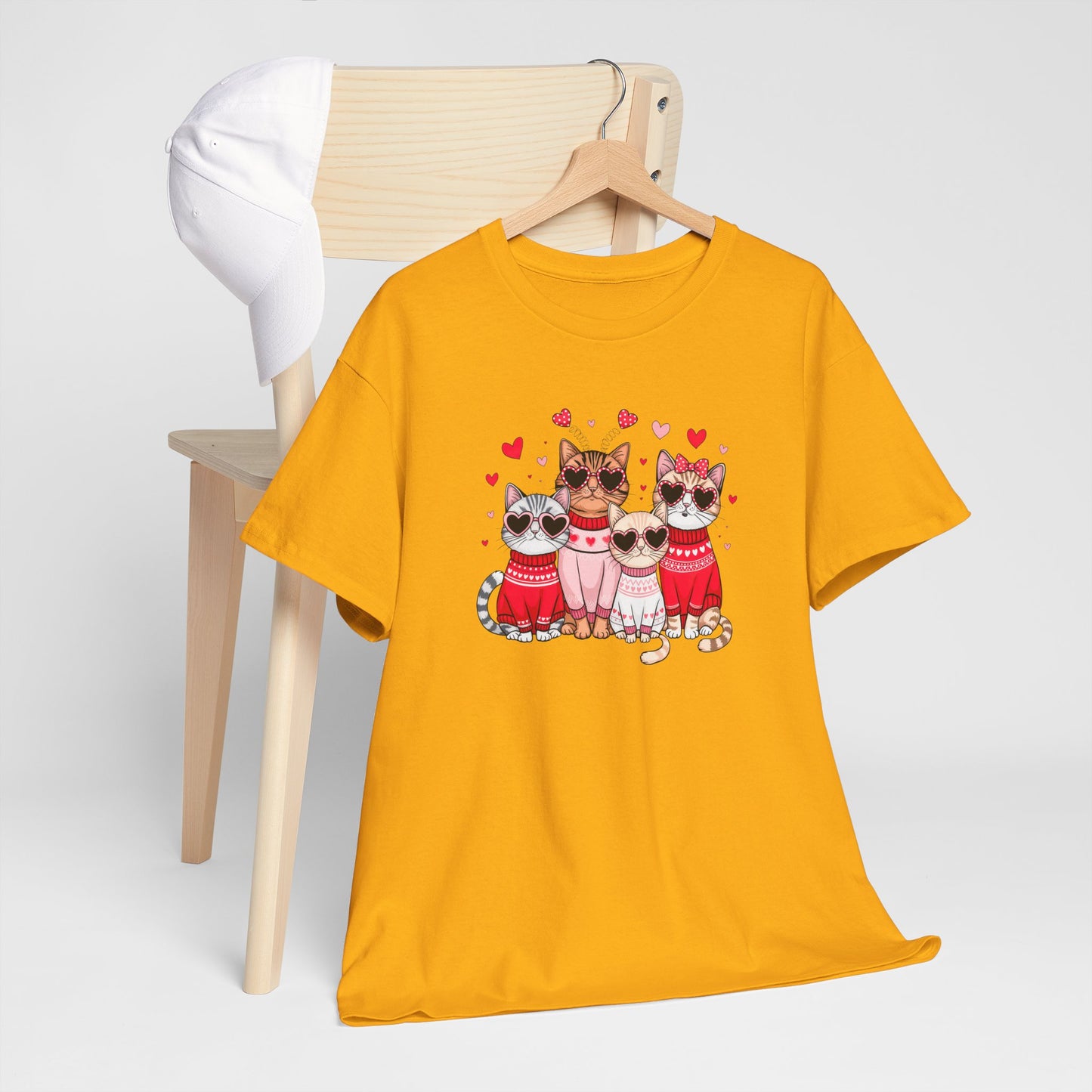 Princess Grace Cute Cat Lovers Unisex Heavy Cotton Tee Adorable Cats in Sweaters