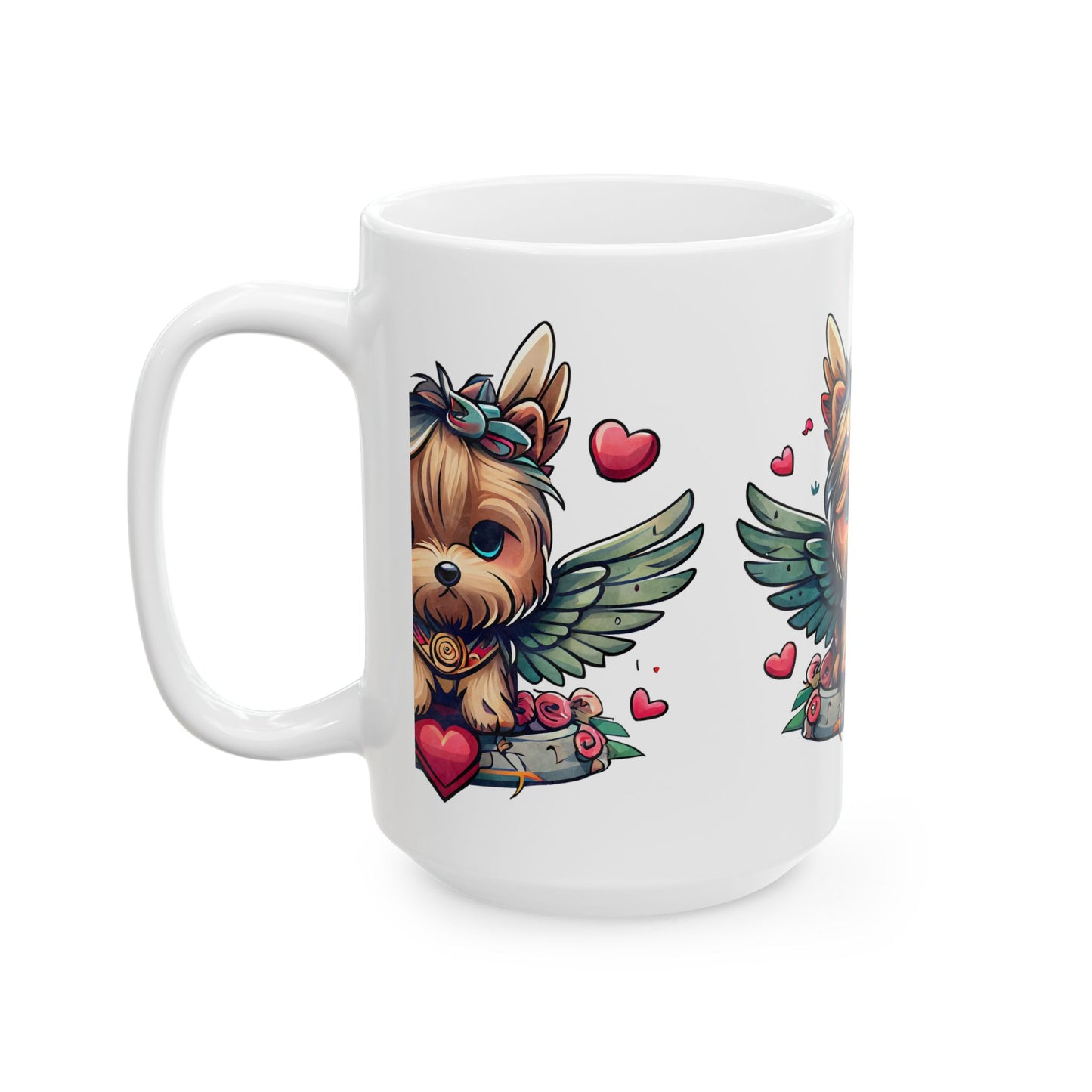 Princess Grace Cute Yorkie Angel Ceramic Mug Perfect Gift for Dog Lovers