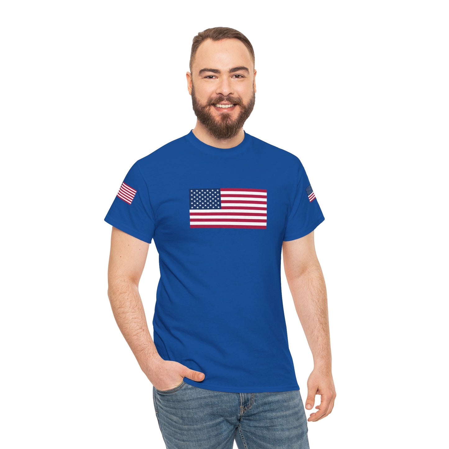 Princess Grace Patriotic Unisex Heavy Cotton Tee with USA Flag Design