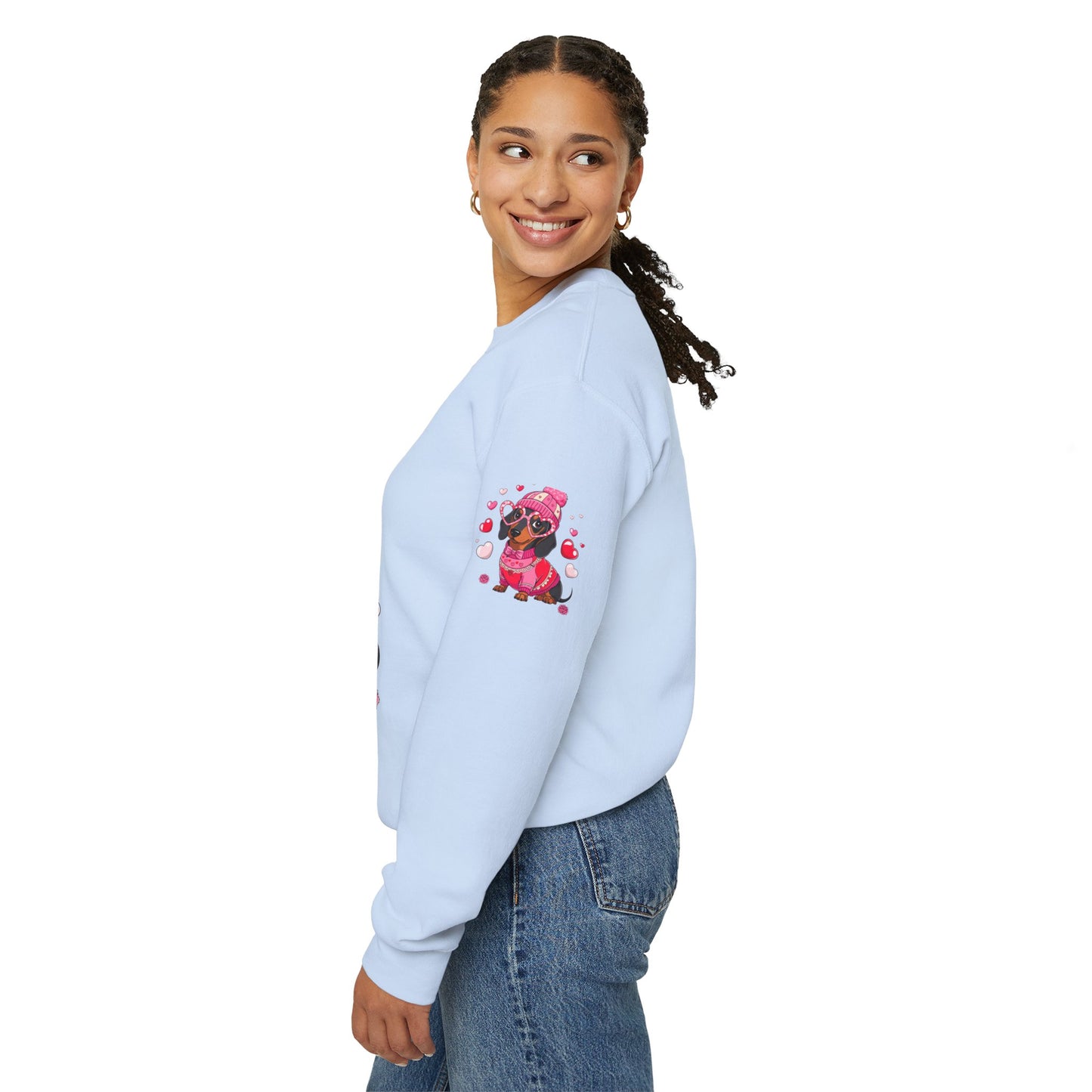 Princess Grace Cute Dachshund Love Sweatshirt Cozy Unisex Crewneck for Pet Lovers