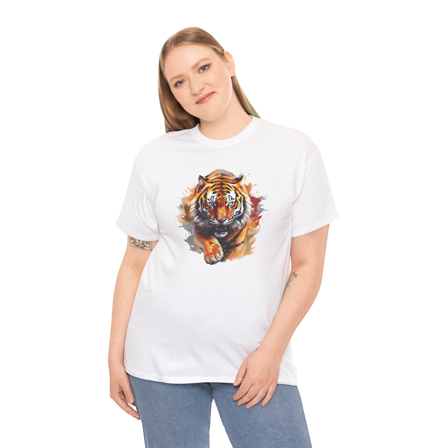 Princess Grace Fierce Tiger Unisex Heavy Cotton Tee Wild Animal Graphic Shirt