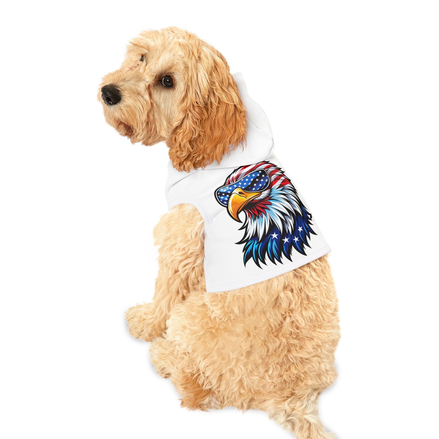 Princess Grace Patriotic Eagle Pet Hoodie USA Flag Design for Dogs