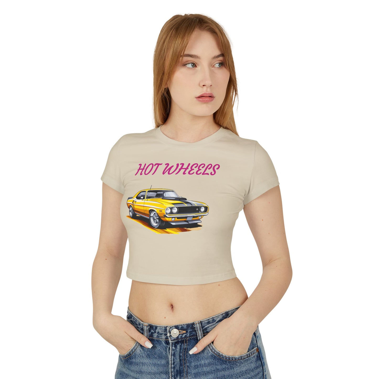 Princess Grace Hot Wheels Women's Baby Tee Retro Car Graphic T-Shirt