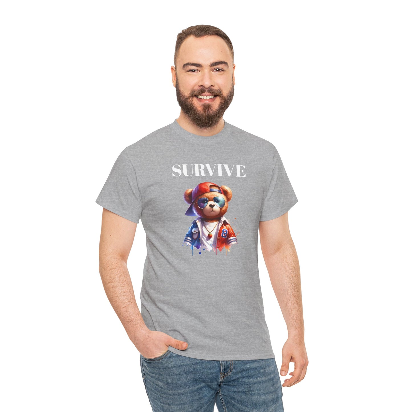 Princess Grace Cool Survive Bear Unisex Heavy Cotton Tee