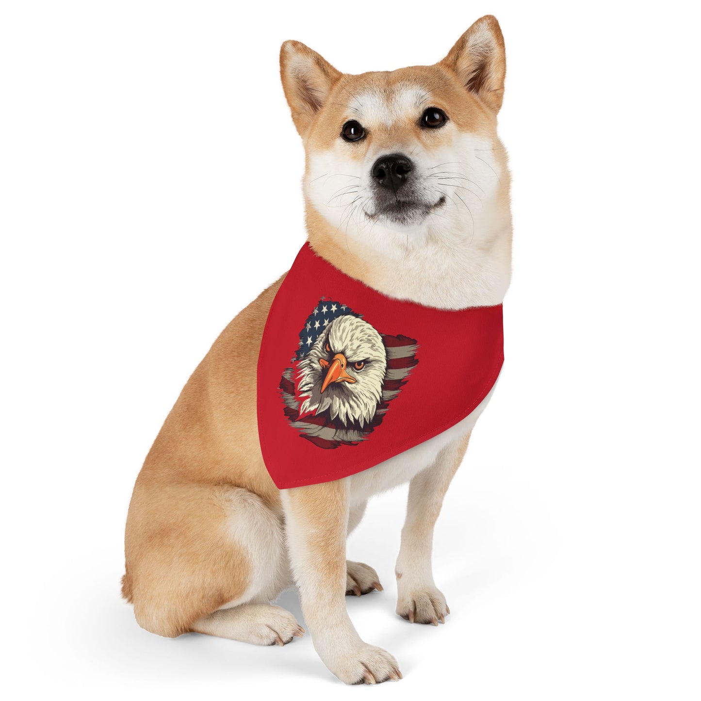 Princess Grace Patriotic Eagle Pet Bandana Collar Red USA Flag Design for Dogs