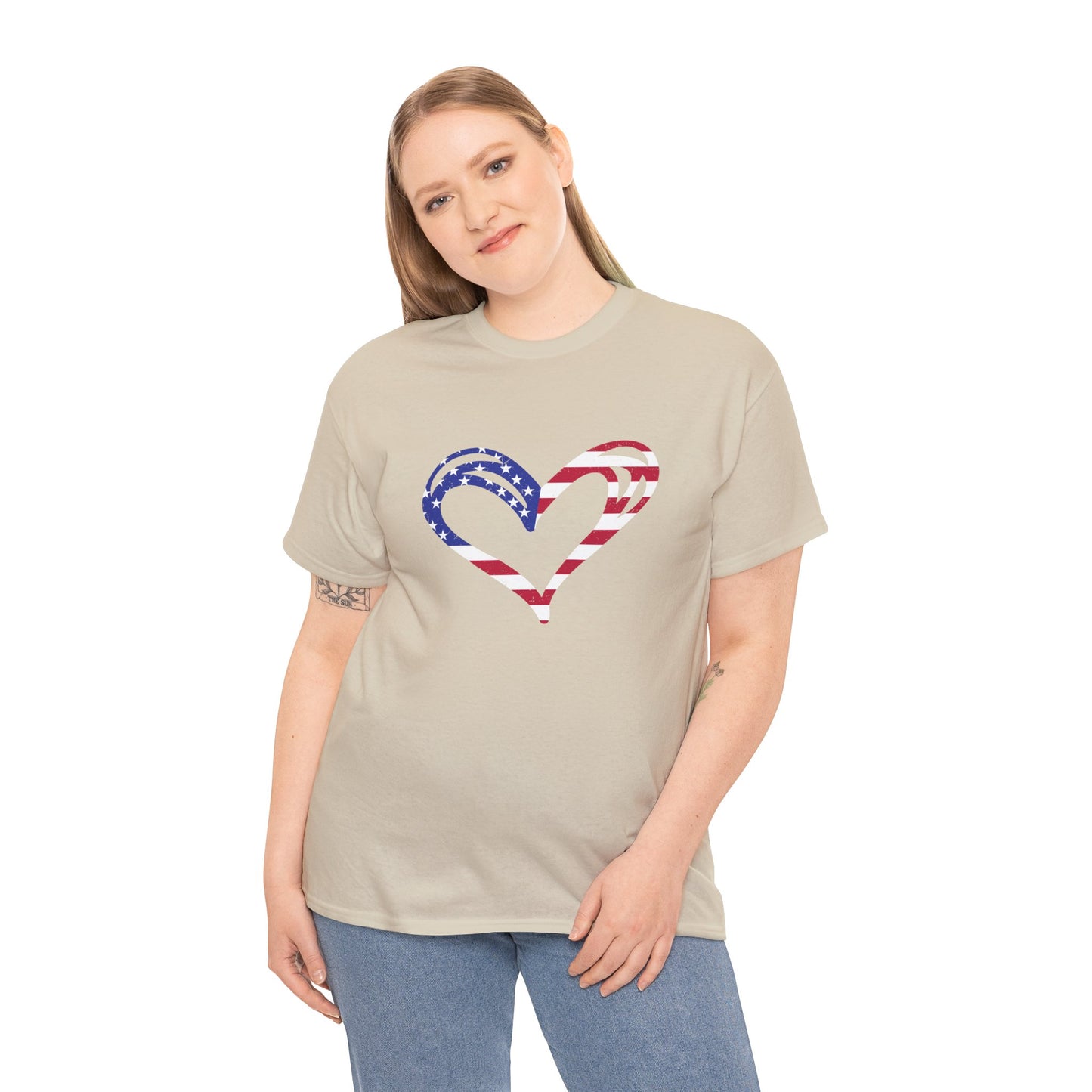 Princess Grace Patriotic Heart Unisex Heavy Cotton Tee