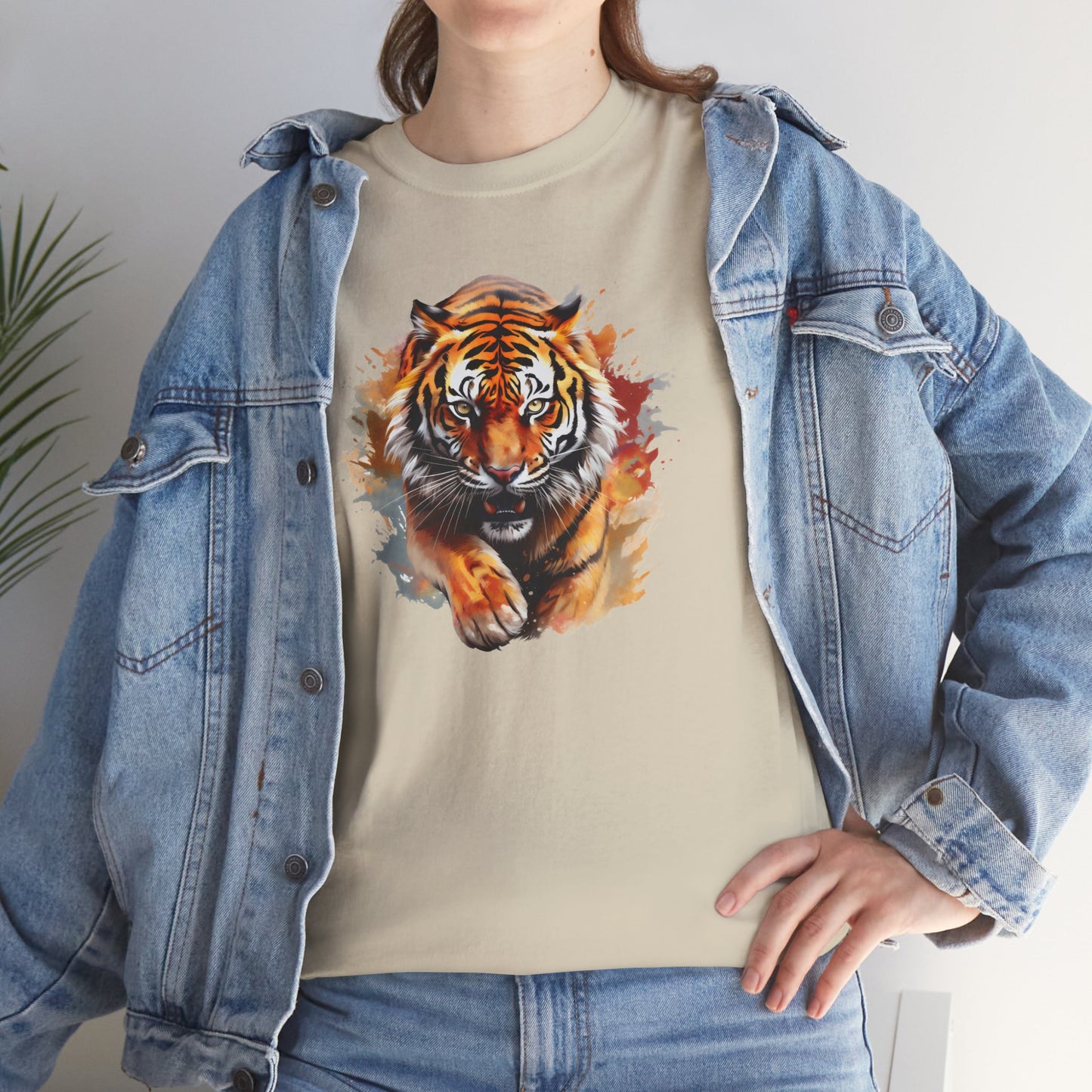 Princess Grace Fierce Tiger Unisex Heavy Cotton Tee Wild Animal Graphic Shirt