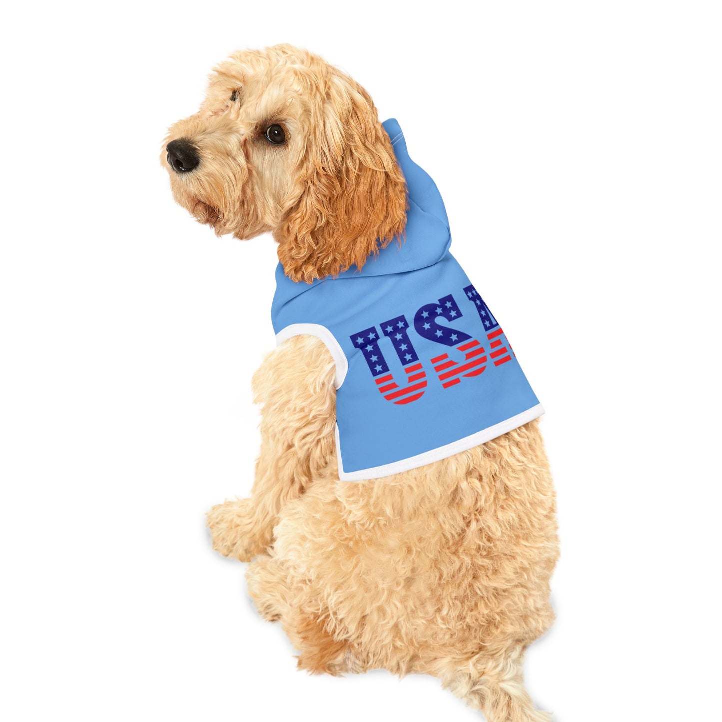 Princess Grace USA Flag Pet Hoodie Stylish and Cozy Dog Apparel for Holidays and Celebrations