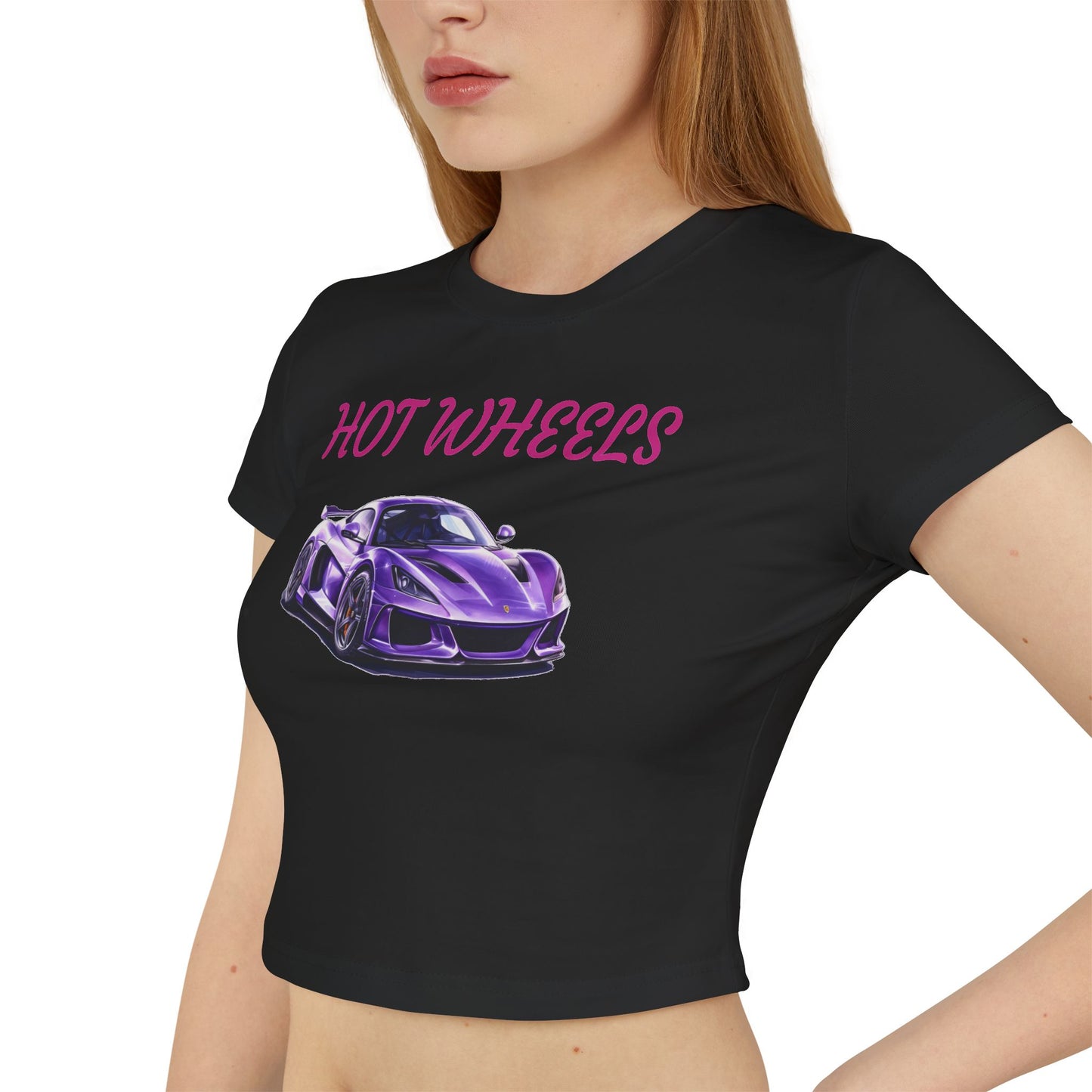 Princess Grace Hot Wheels Women's Baby Tee Trendy Graphic T-Shirt for Car Lovers