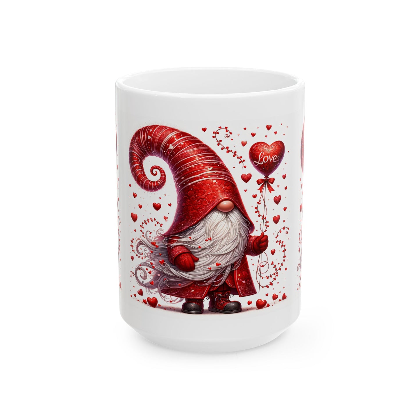 Princess Grace Whimsical Gnome Love Ceramic Mug Perfect for Valentine's Day Gift