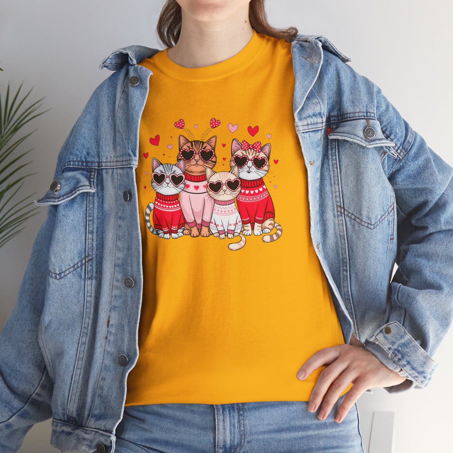 Princess Grace Cute Cat Lovers Unisex Heavy Cotton Tee Adorable Cats in Sweaters